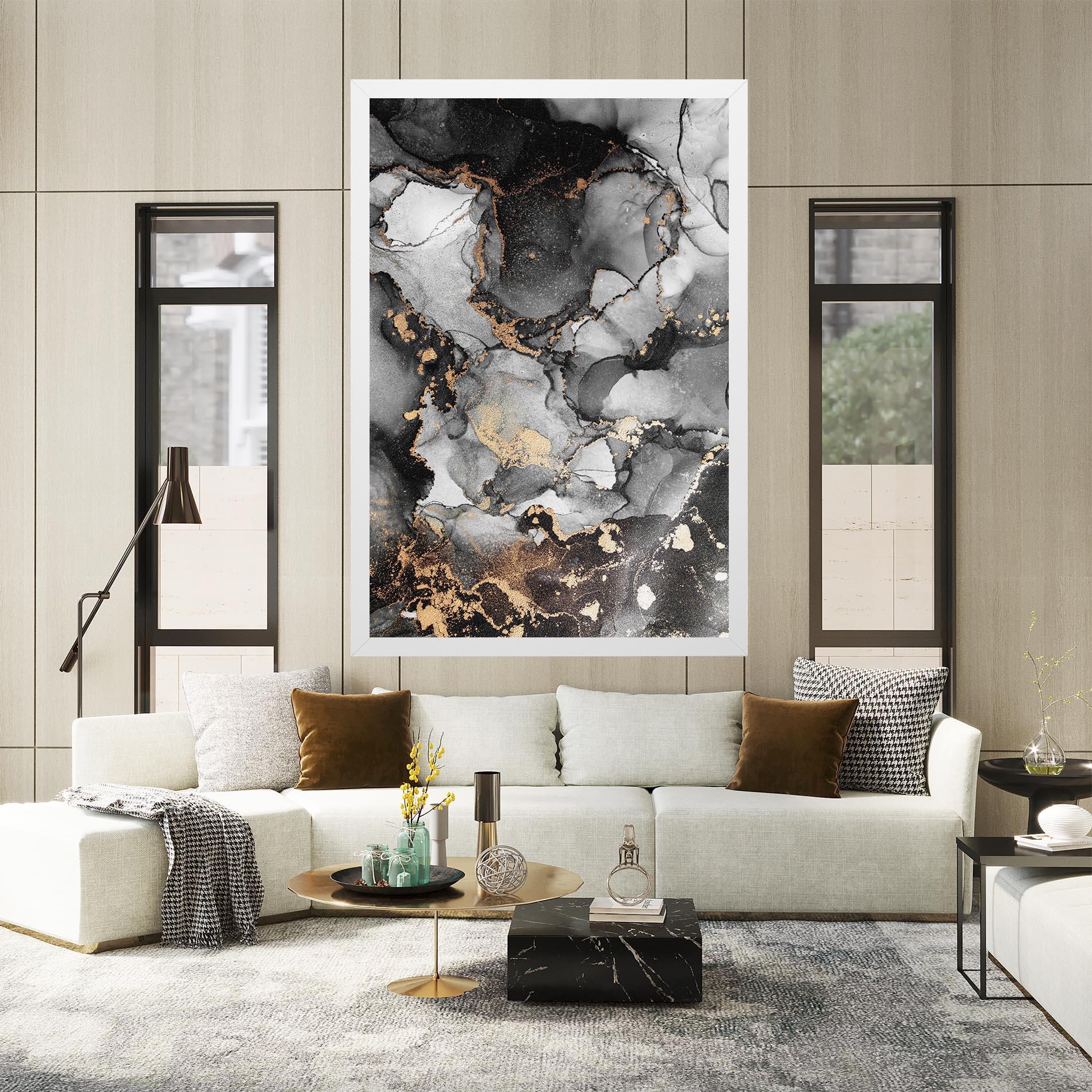 Leinwandbild Grey Gold Marble mockup 2