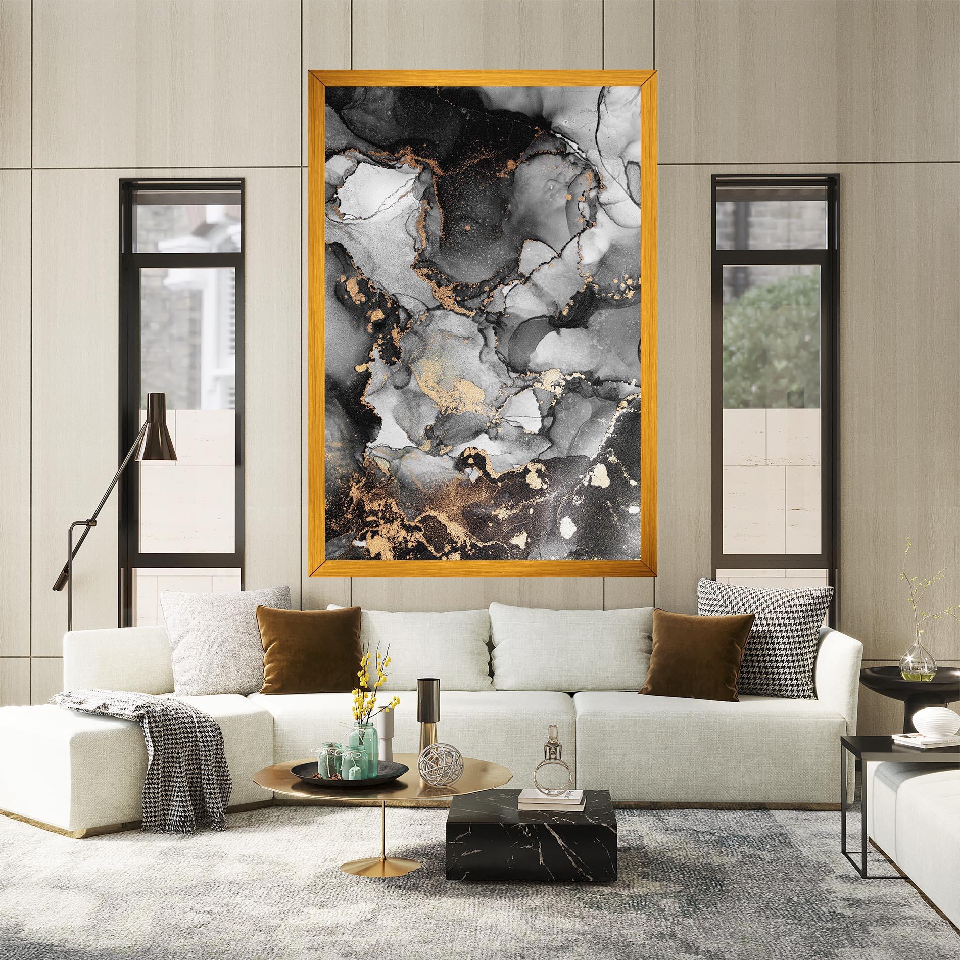 Leinwandbild Grey Gold Marble mockup 2