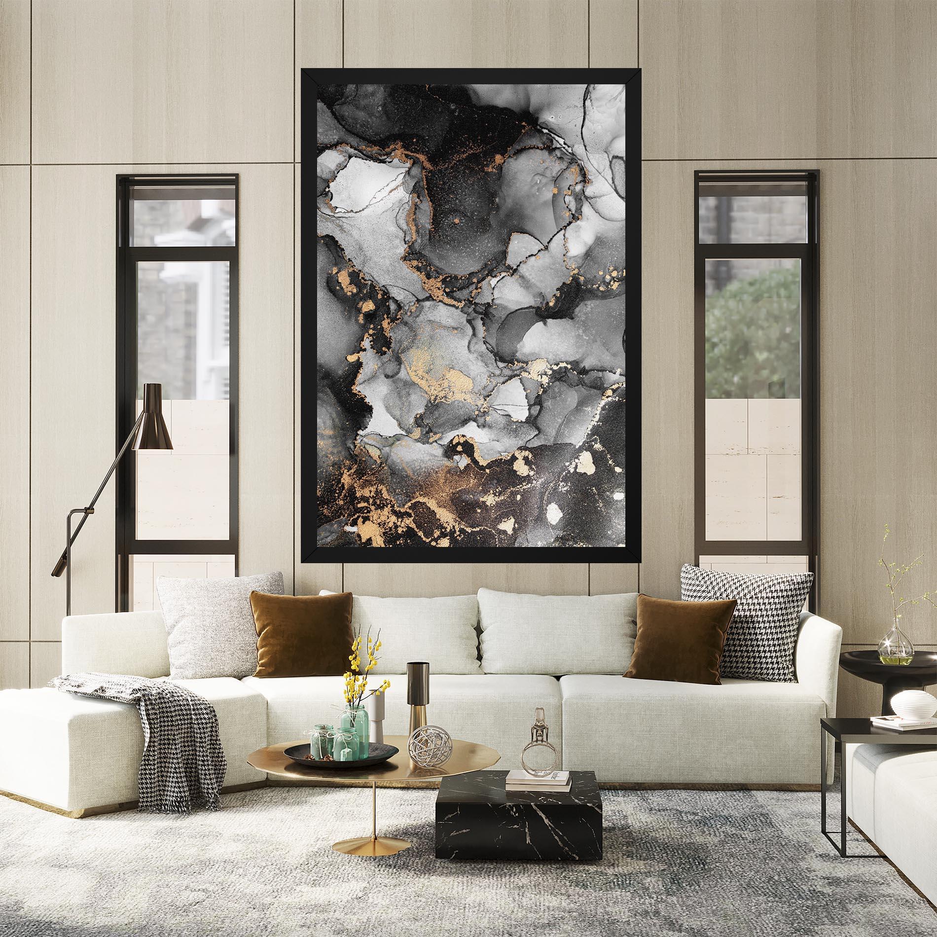 Leinwandbild Grey Gold Marble mockup 2