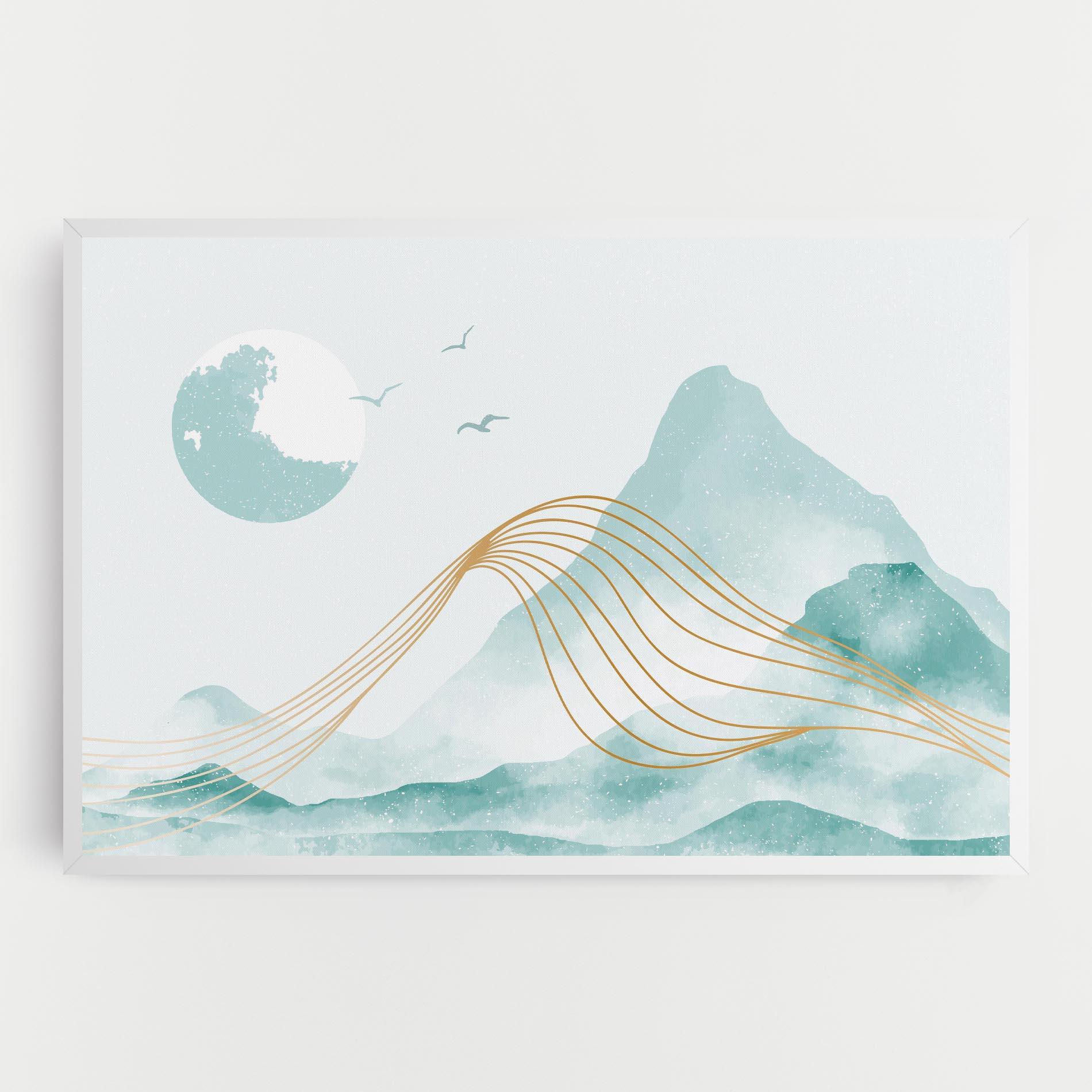 Leinwandbild Gold Line Mountain mockup 0