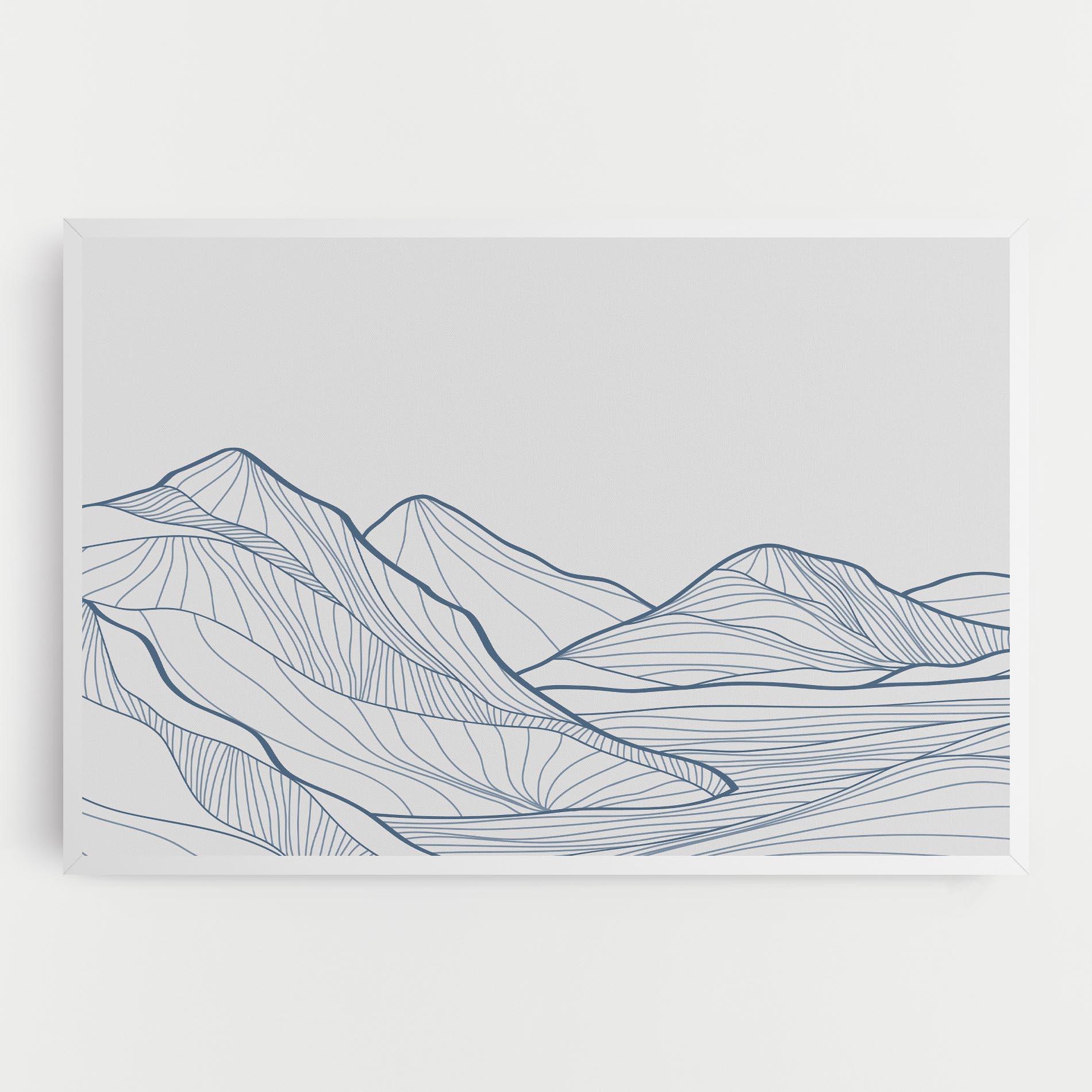 Leinwandbild Mountain Blue Line mockup 0