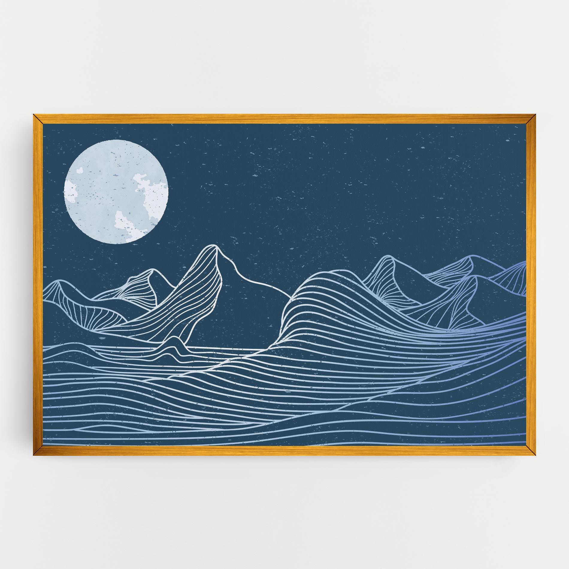 Leinwandbild Ocean Blue Wave mockup 0
