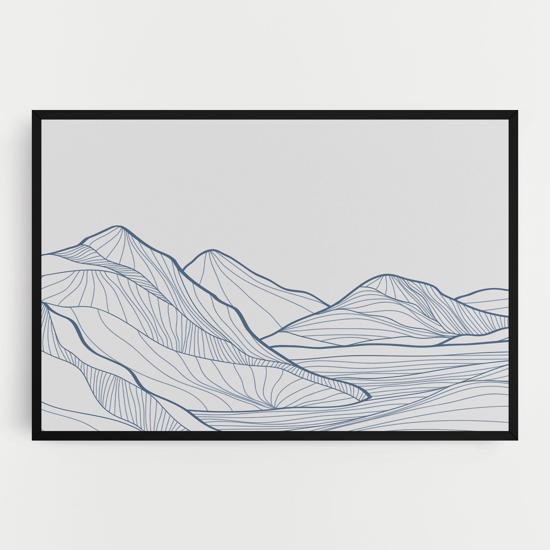Leinwandbild Mountain Blue Line mockup 0