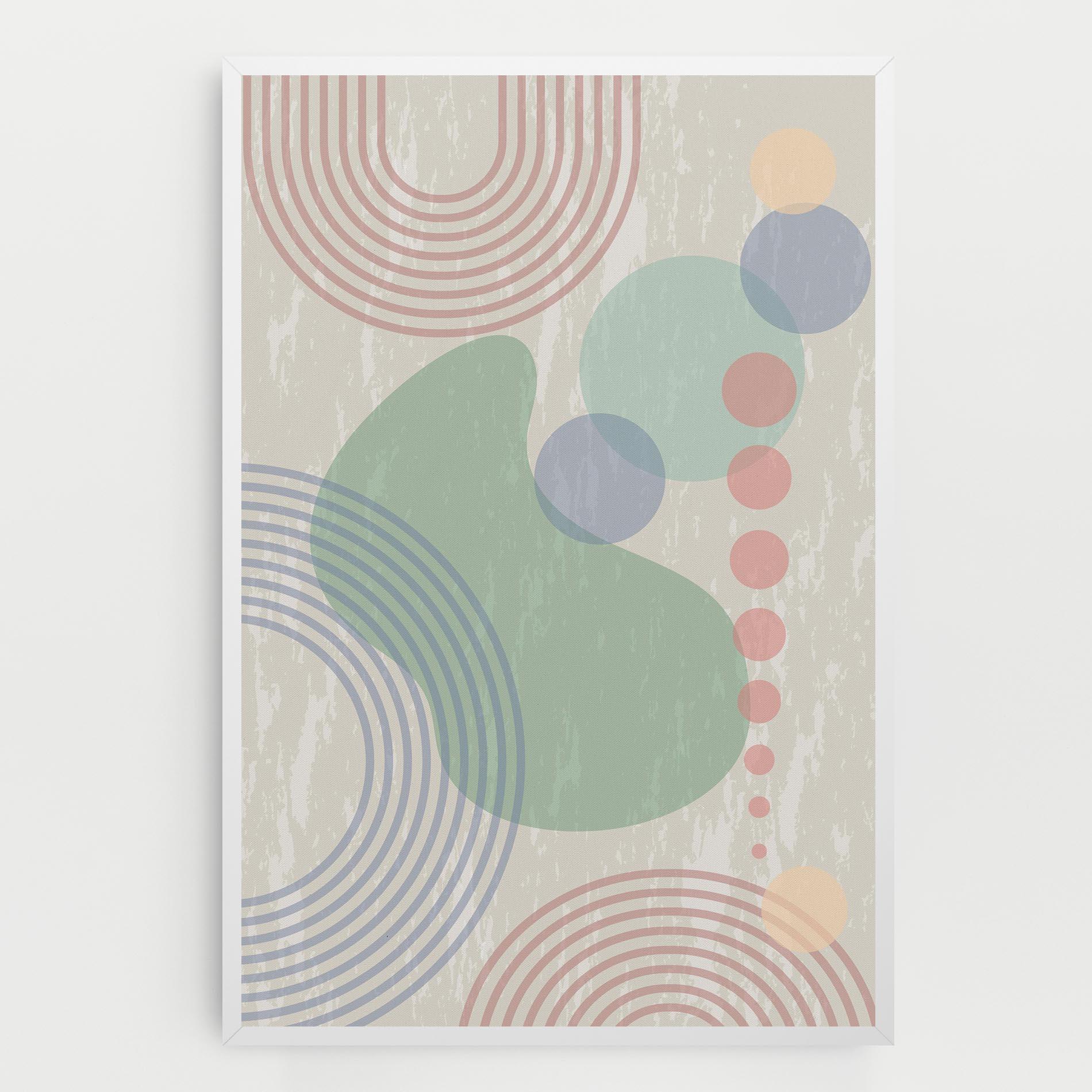 Leinwandbild Green Pink Shapes mockup 0