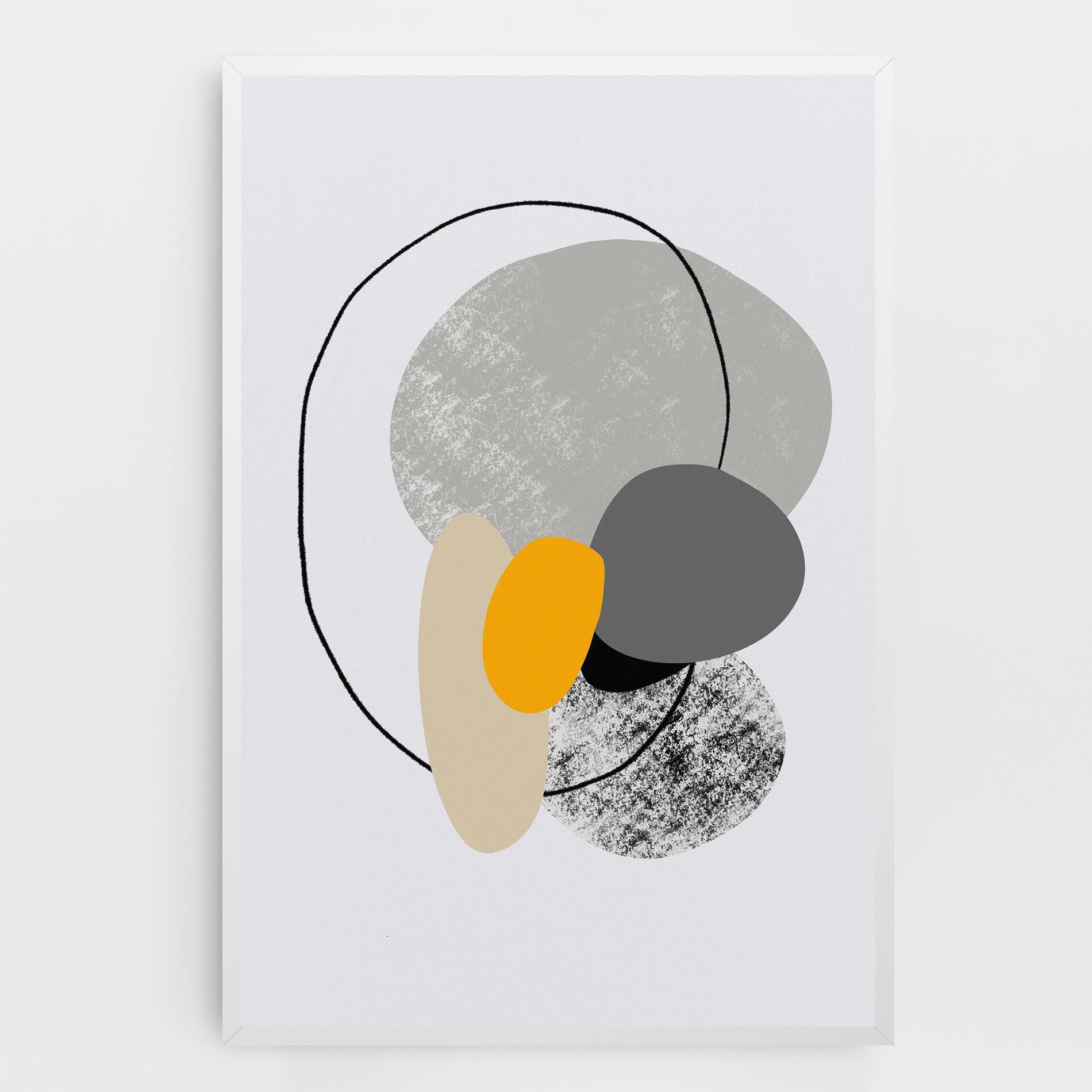 Leinwandbild Grey Orange Shape mockup 0