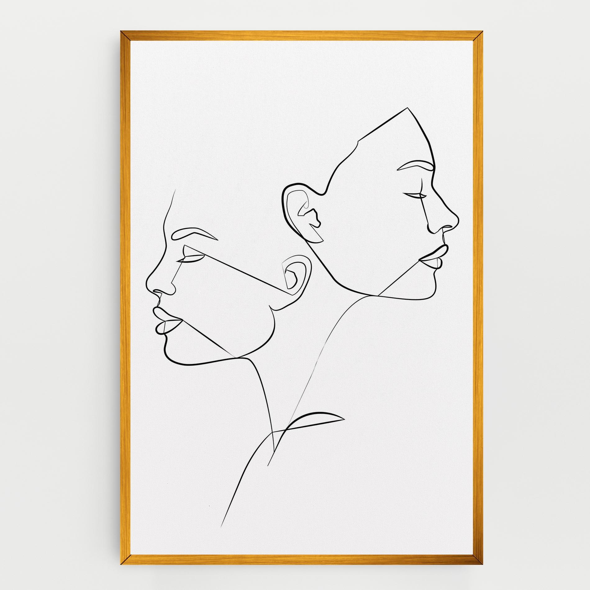 Leinwandbild Female Black Line mockup 0