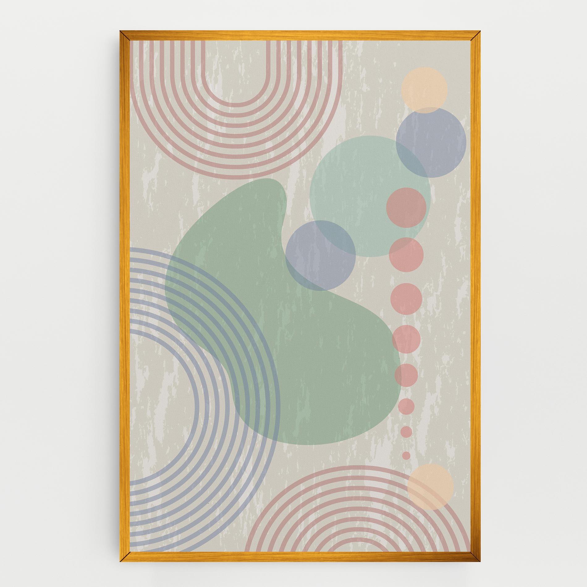 Leinwandbild Green Pink Shapes mockup 0