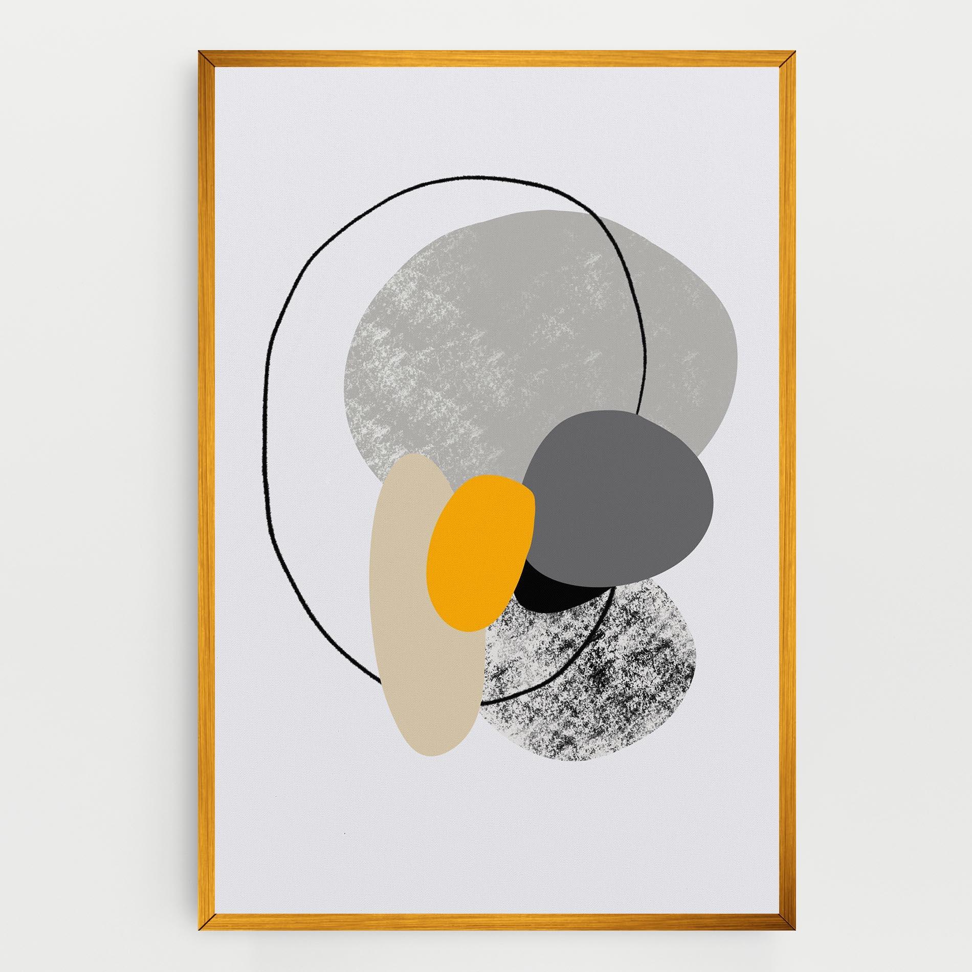 Leinwandbild Grey Orange Shape mockup 0