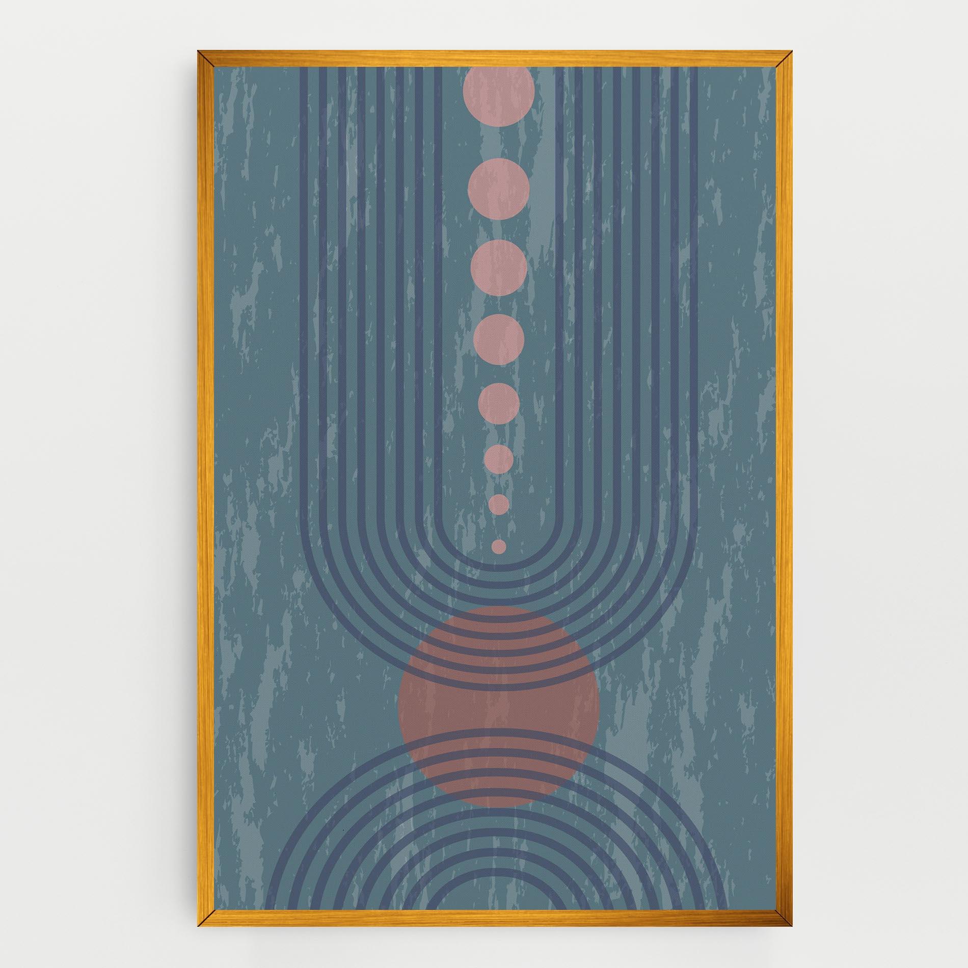 Leinwandbild Pink Circle On Blue mockup 0