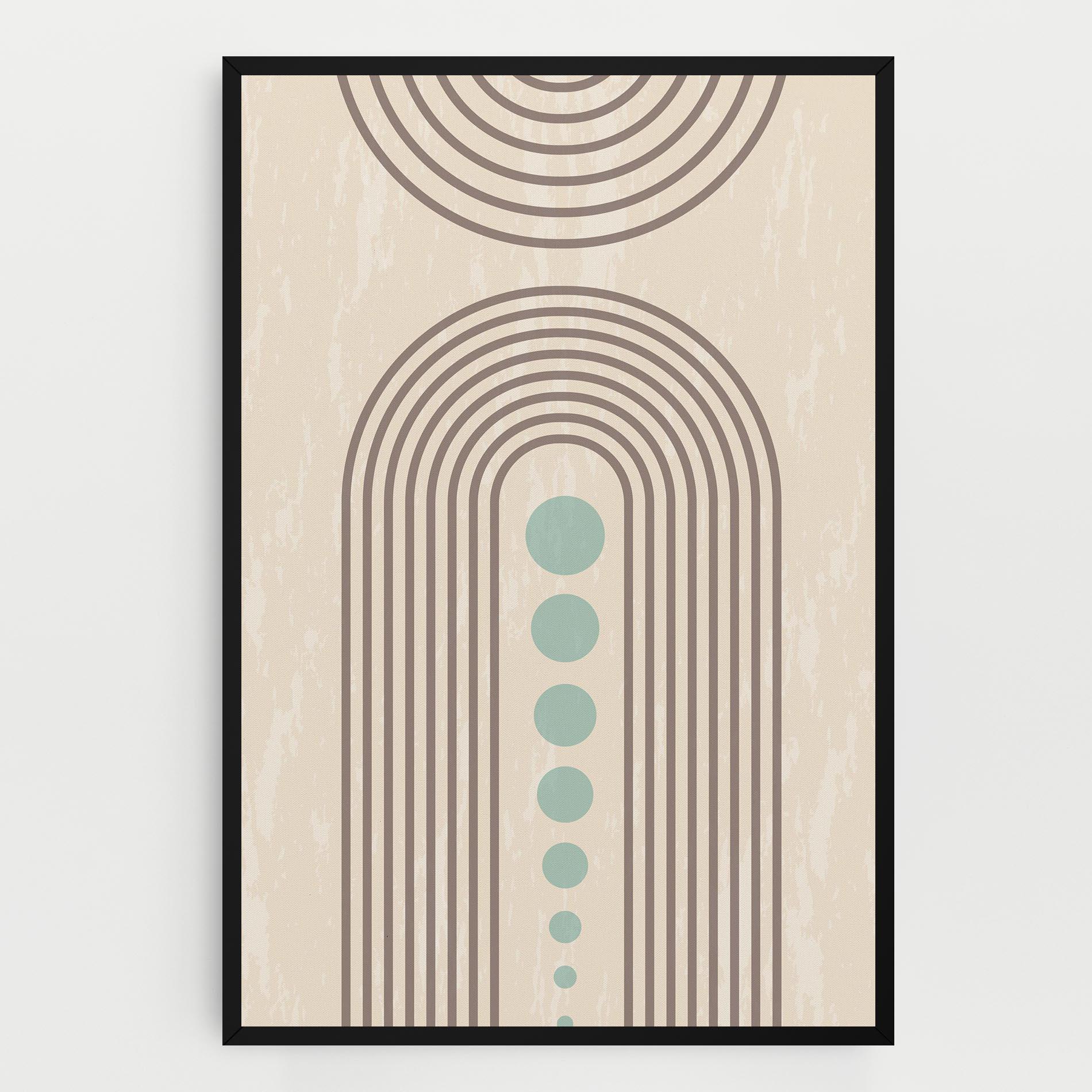 Leinwandbild Cream Blue Circles mockup 0