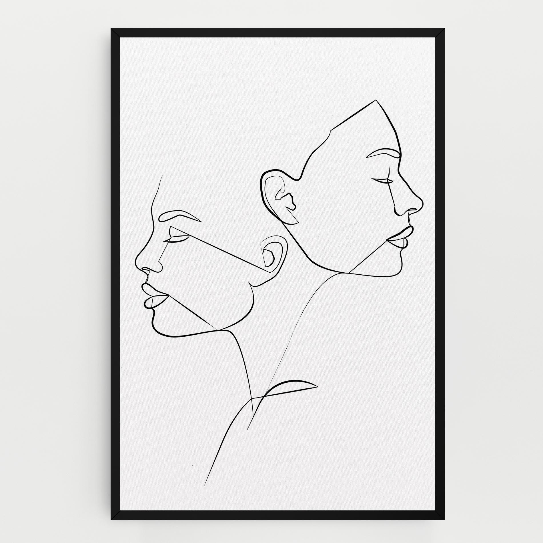 Leinwandbild Female Black Line mockup 0