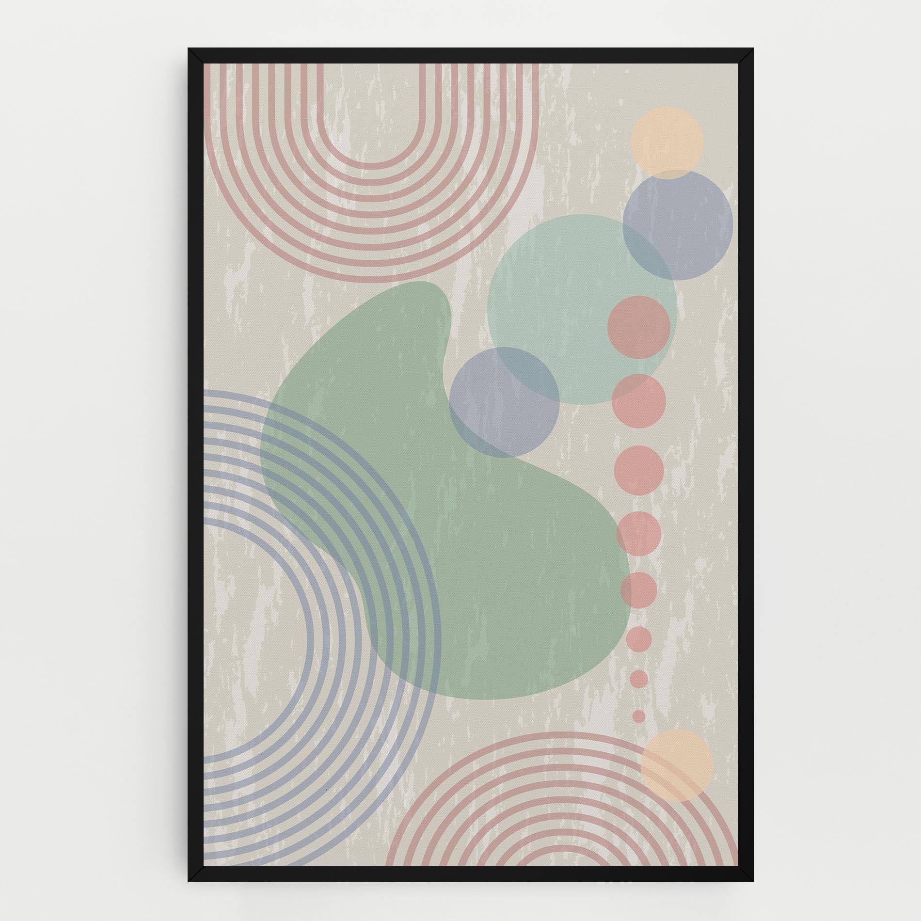 Leinwandbild Green Pink Shapes mockup 0