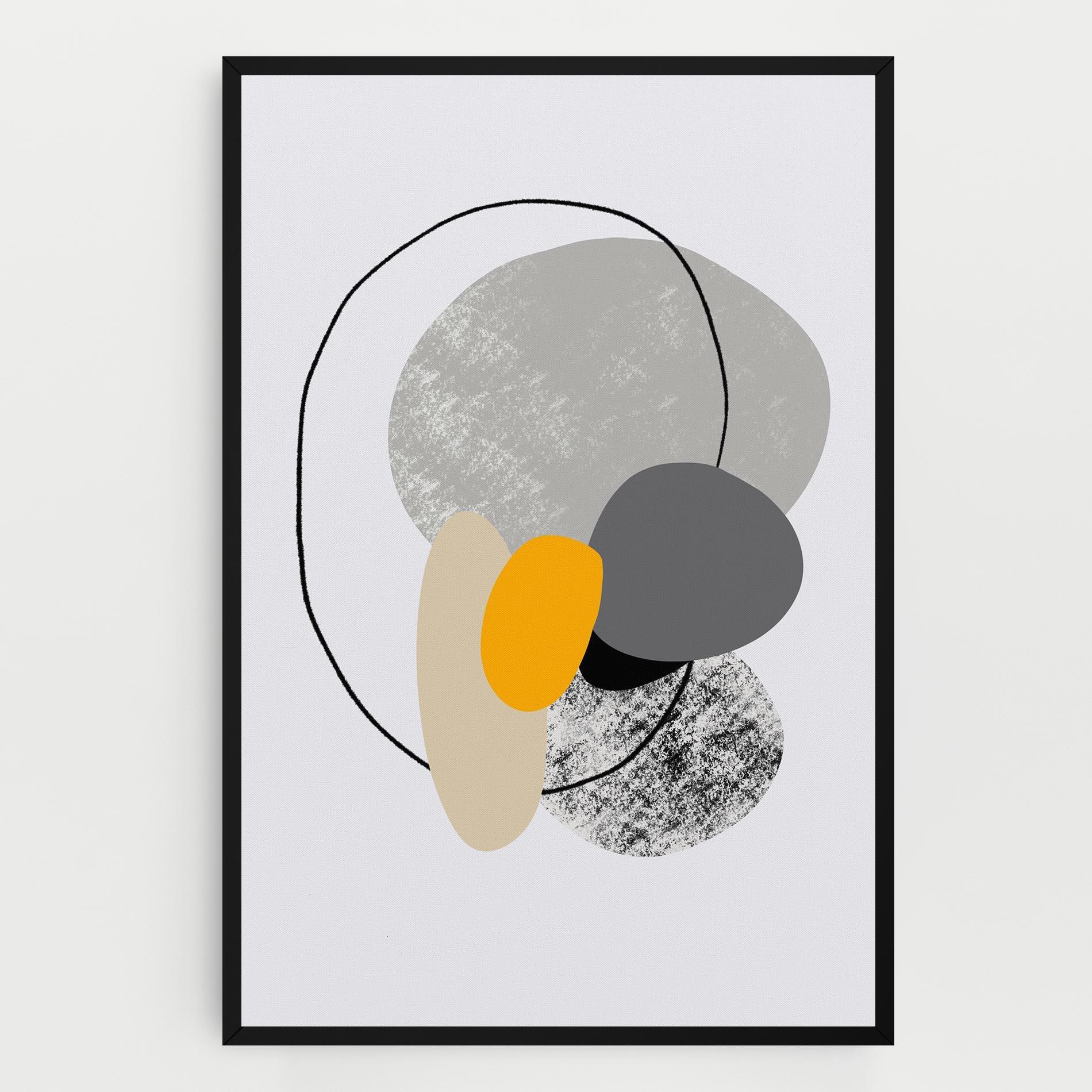Leinwandbild Grey Orange Shape mockup 0