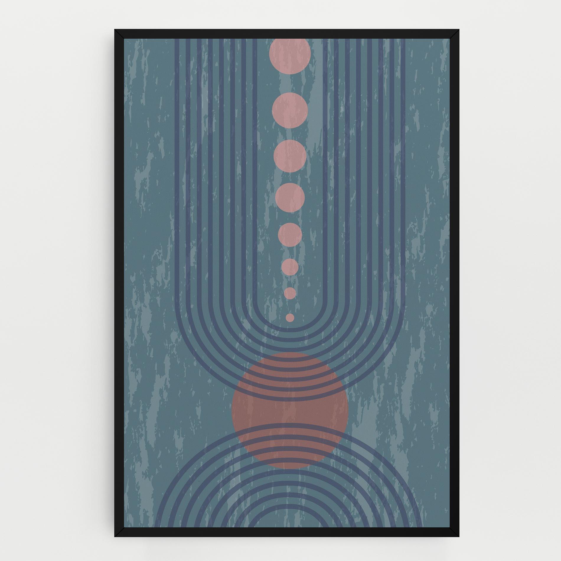 Leinwandbild Pink Circle On Blue mockup 0