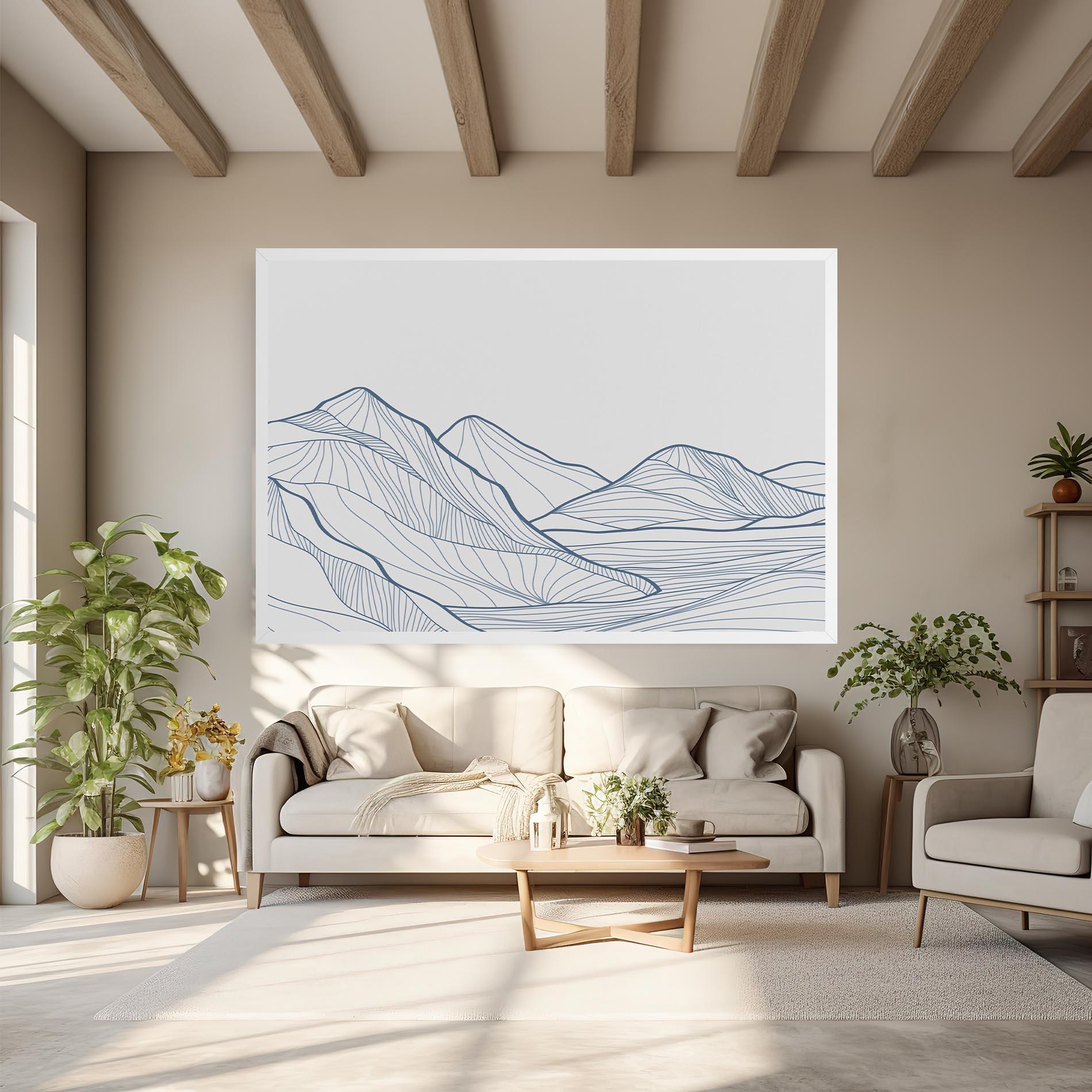 Leinwandbild Mountain Blue Line mockup 6