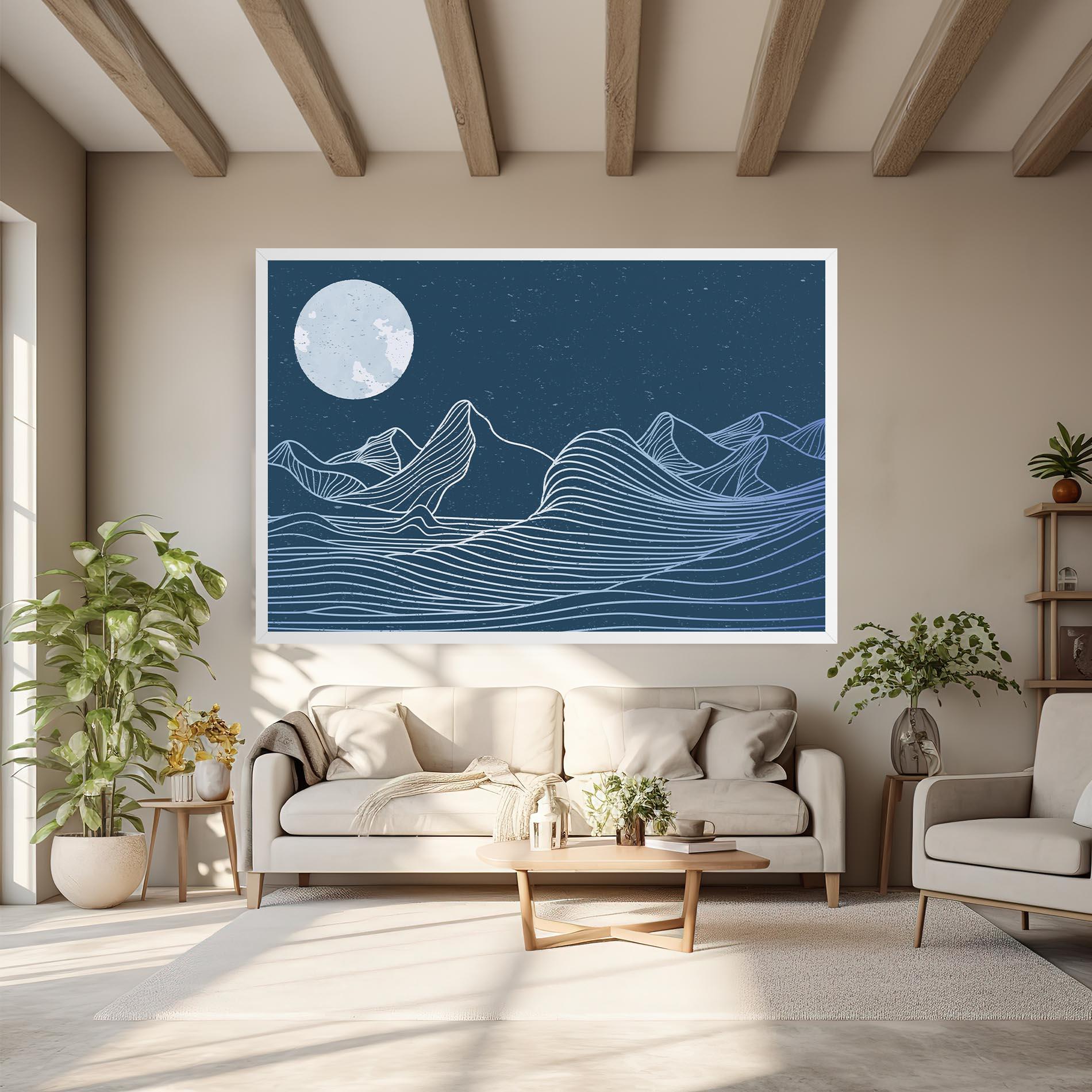 Leinwandbild Ocean Blue Wave mockup 6
