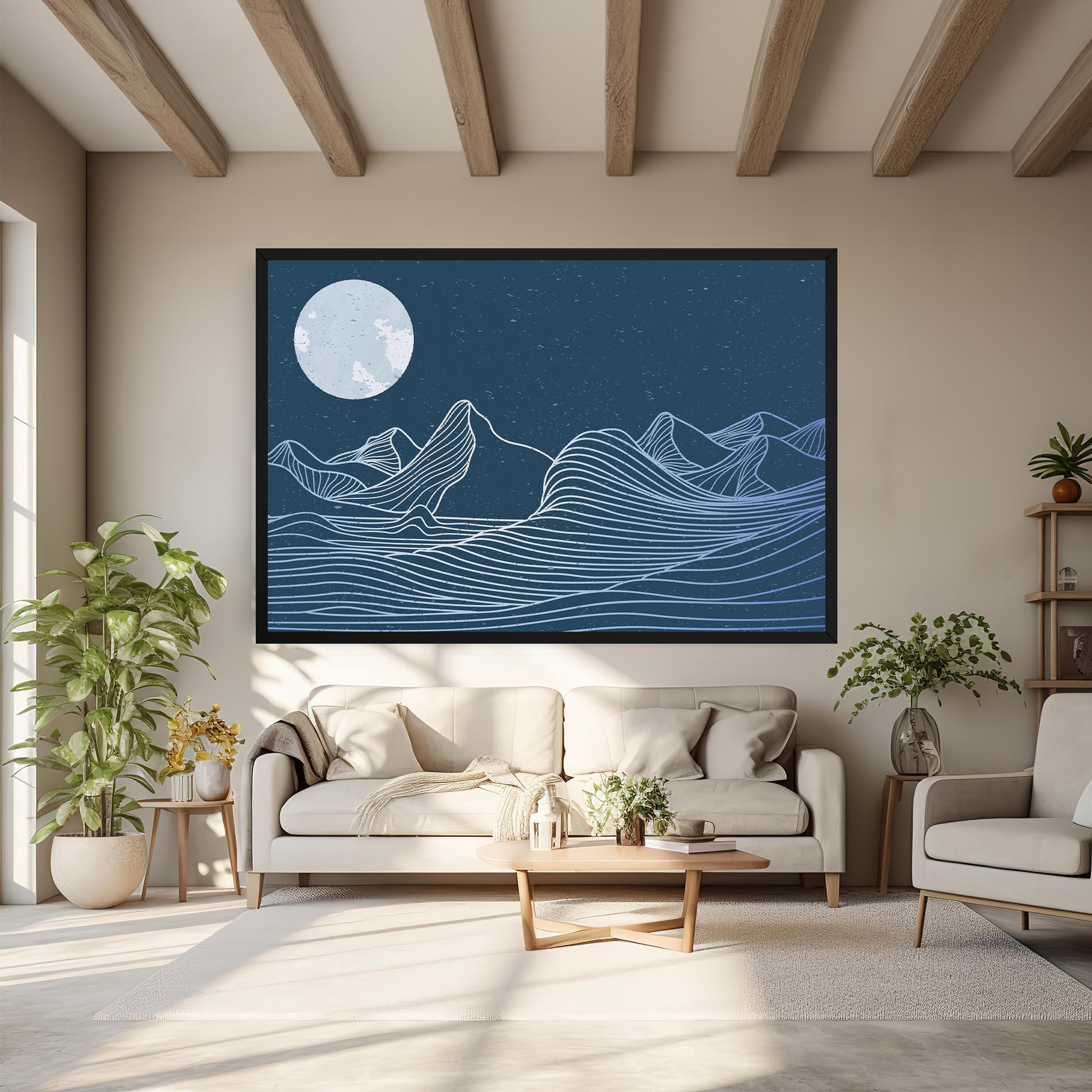 Leinwandbild Ocean Blue Wave mockup 6