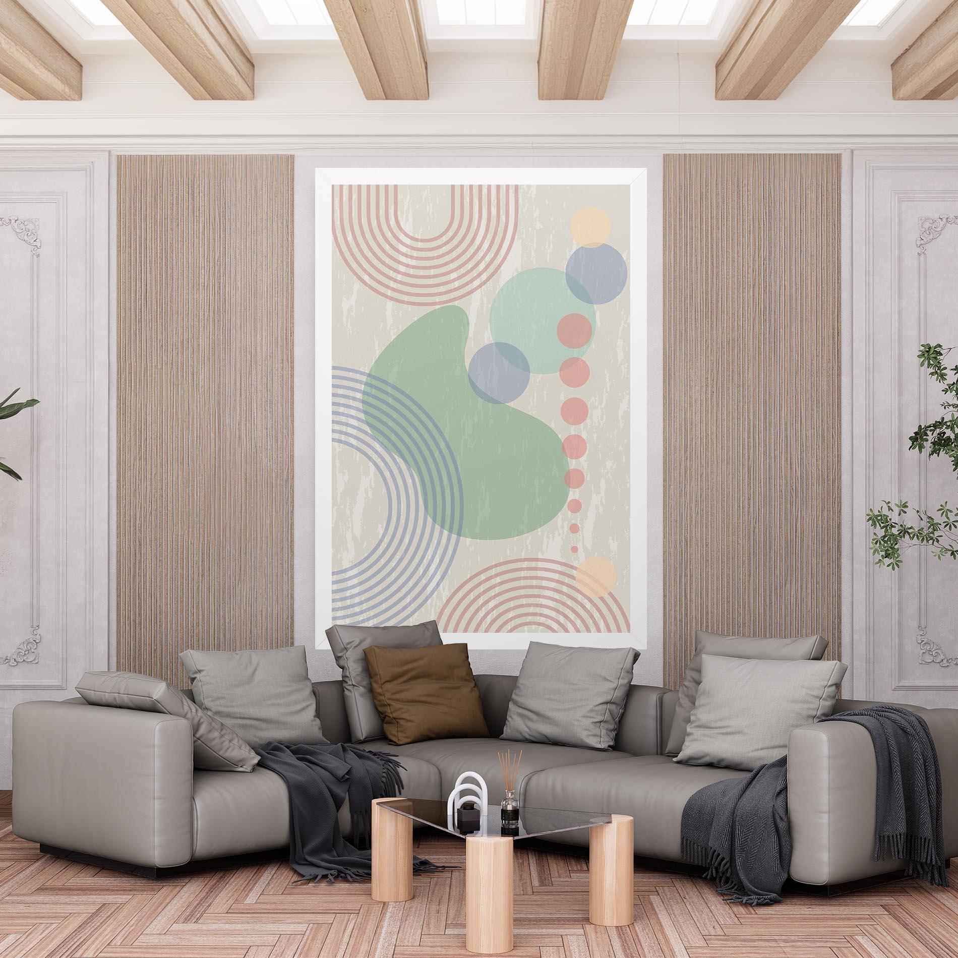 Leinwandbild Green Pink Shapes mockup 6