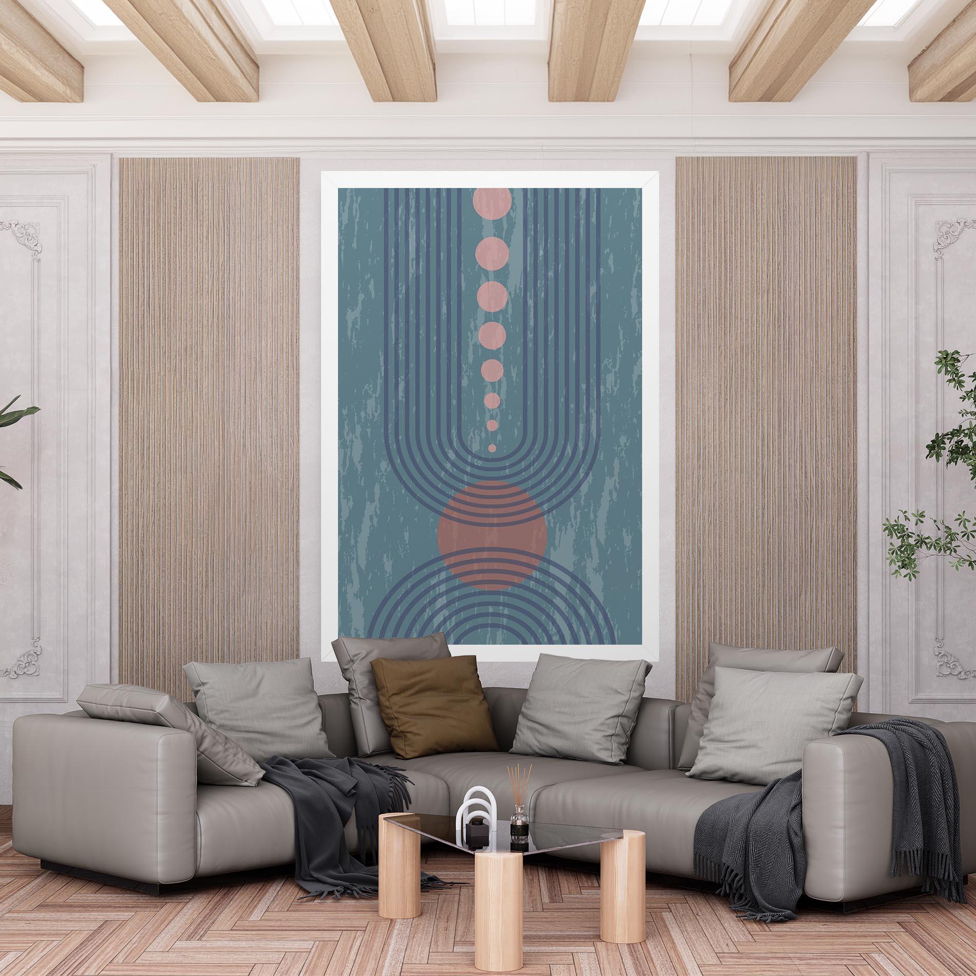 Leinwandbild Pink Circle On Blue mockup 6