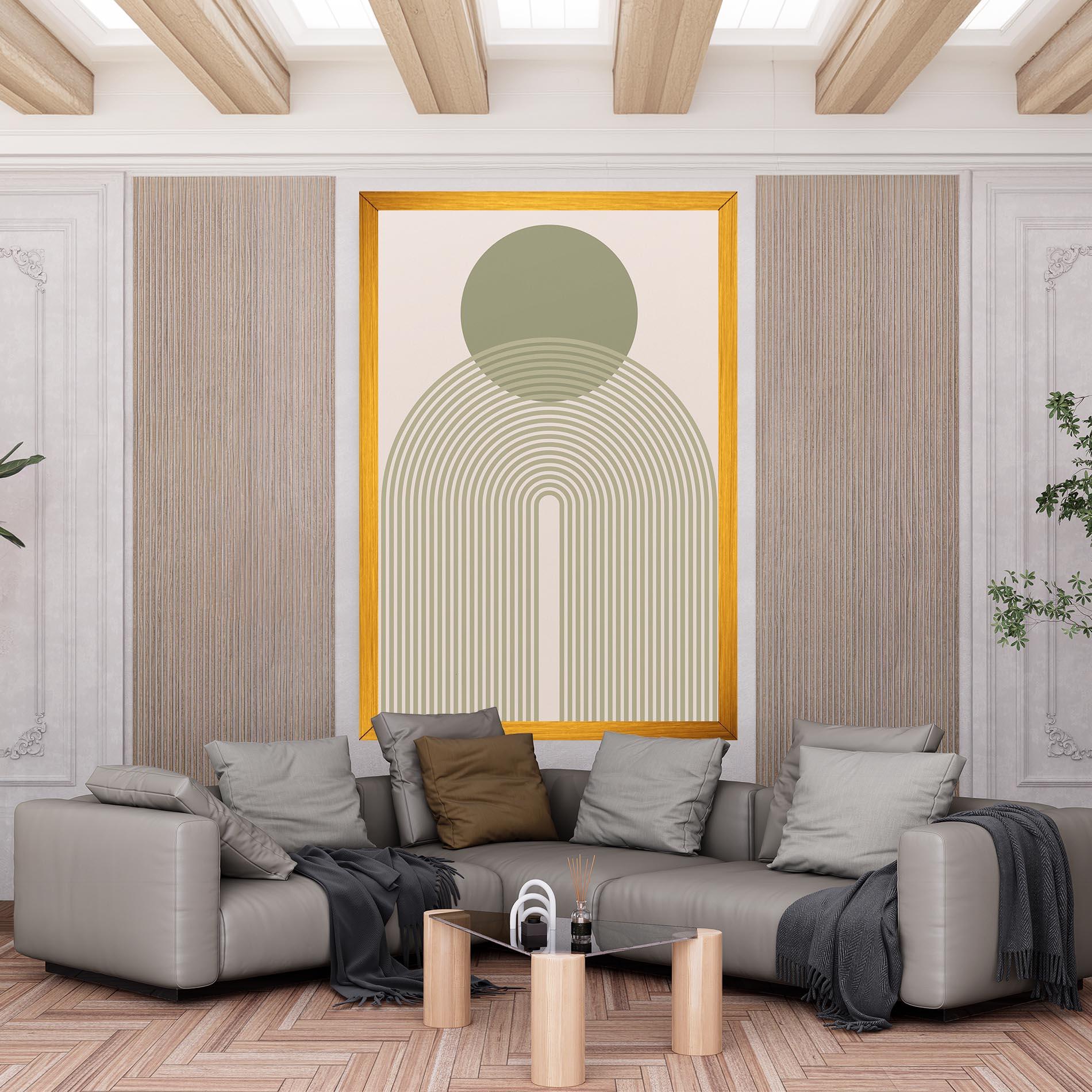 Leinwandbild Green Circle Lines mockup 6