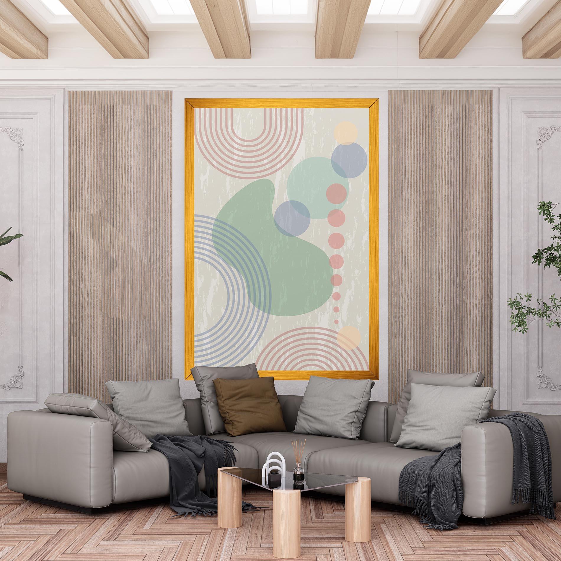 Leinwandbild Green Pink Shapes mockup 6