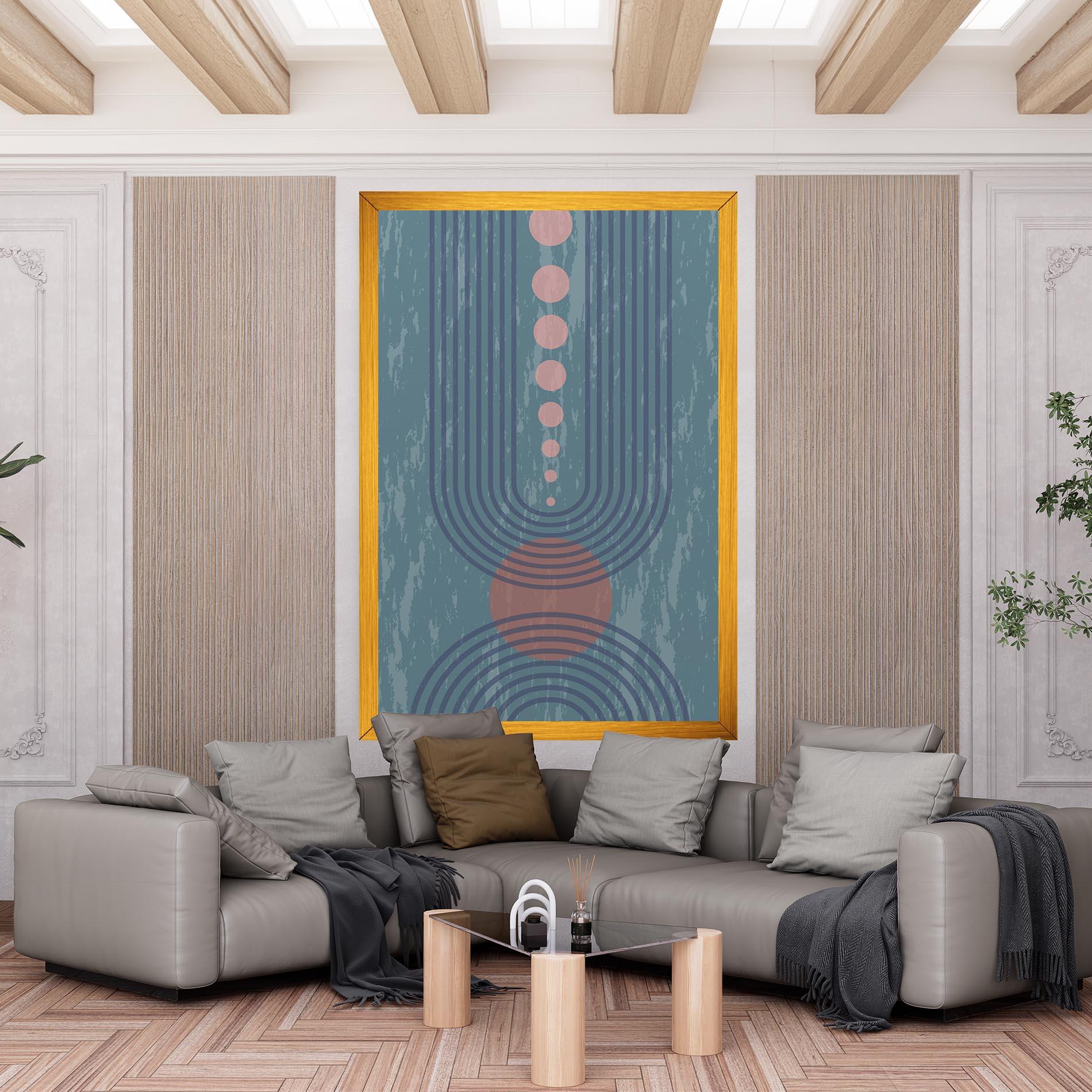 Leinwandbild Pink Circle On Blue mockup 6