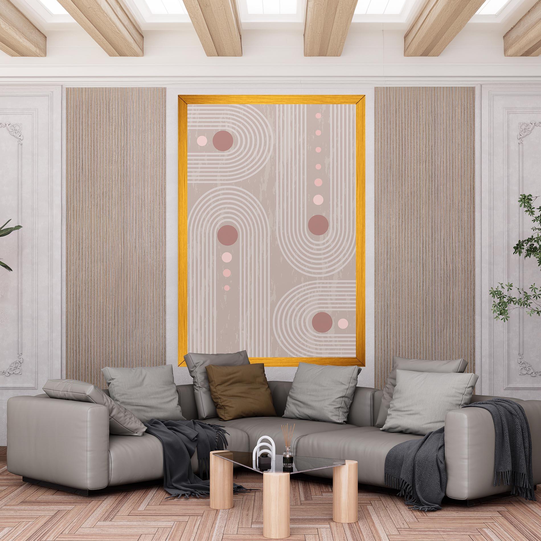 Leinwandbild Pink Circle On Cream mockup 6