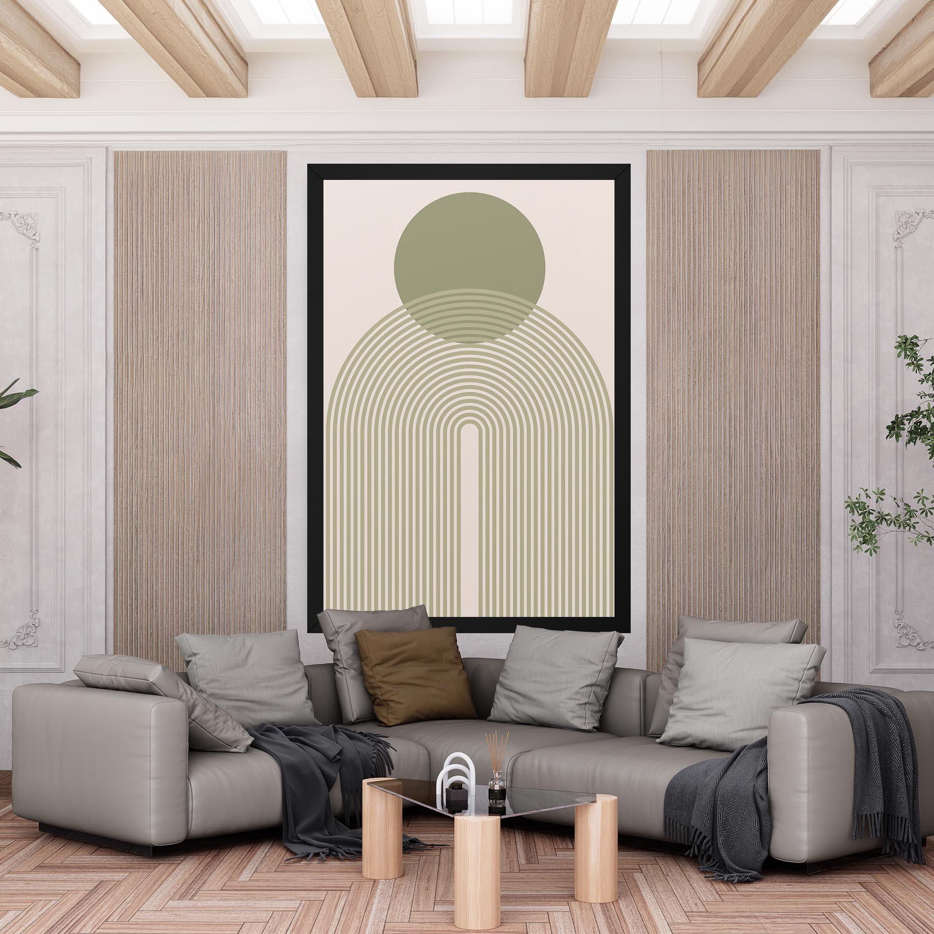 Leinwandbild Green Circle Lines mockup 6