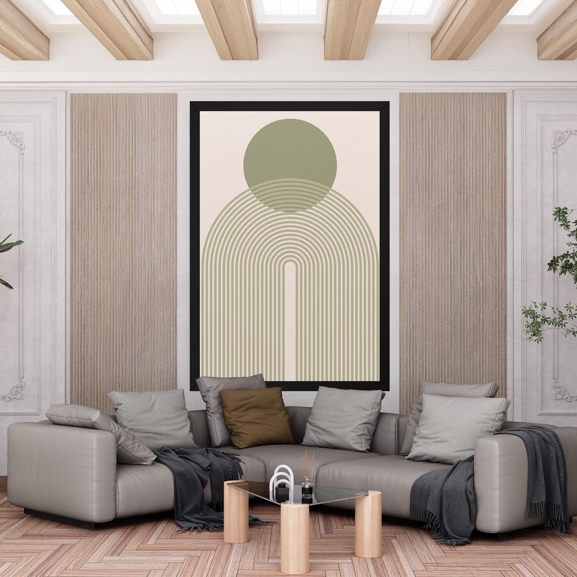 Green Circle Lines mockup 6