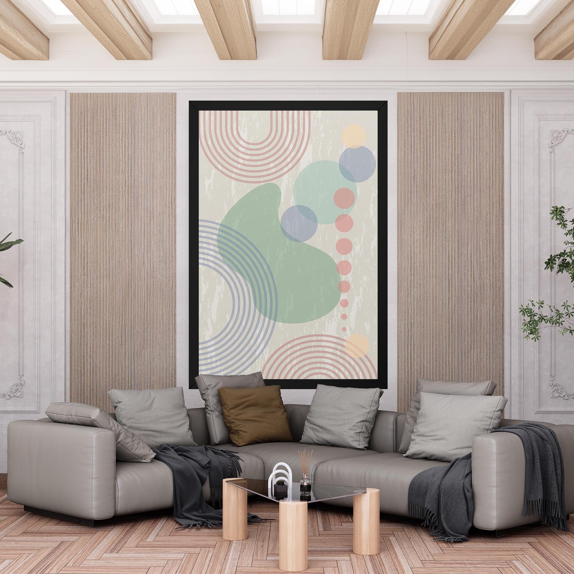 Leinwandbild Green Pink Shapes mockup 6