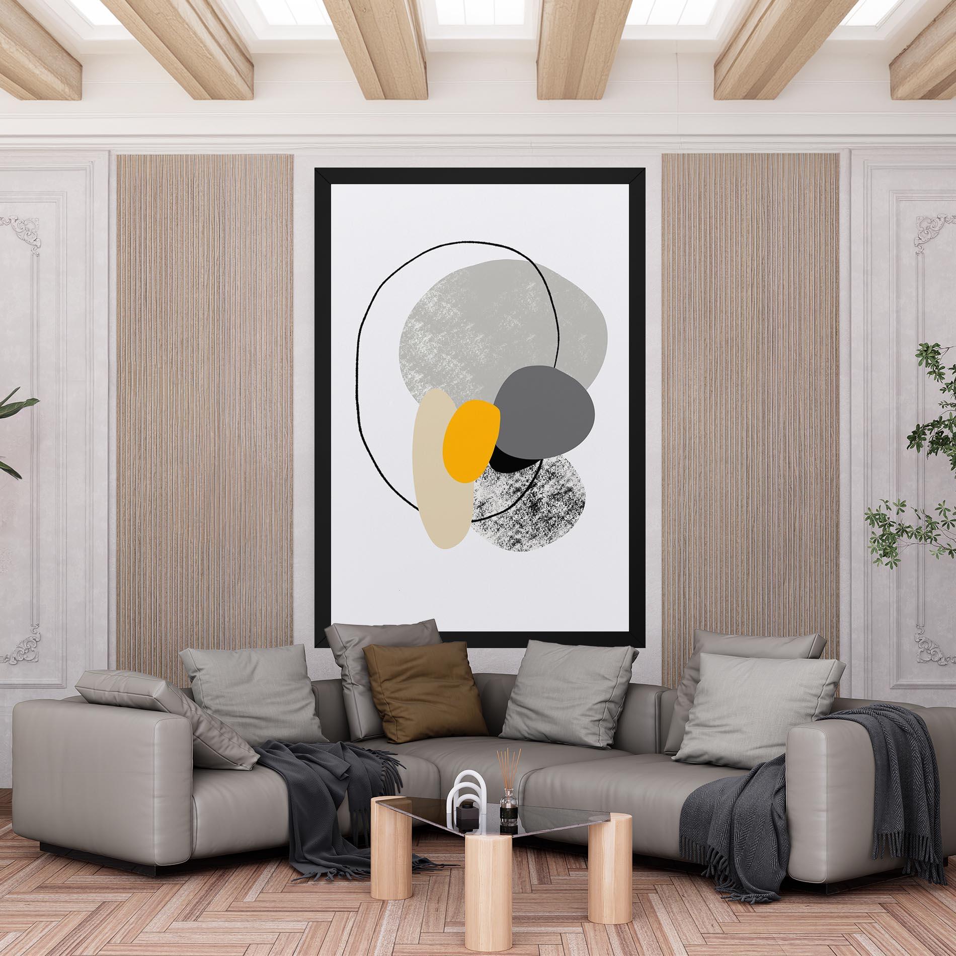 Leinwandbild Grey Orange Shape mockup 6