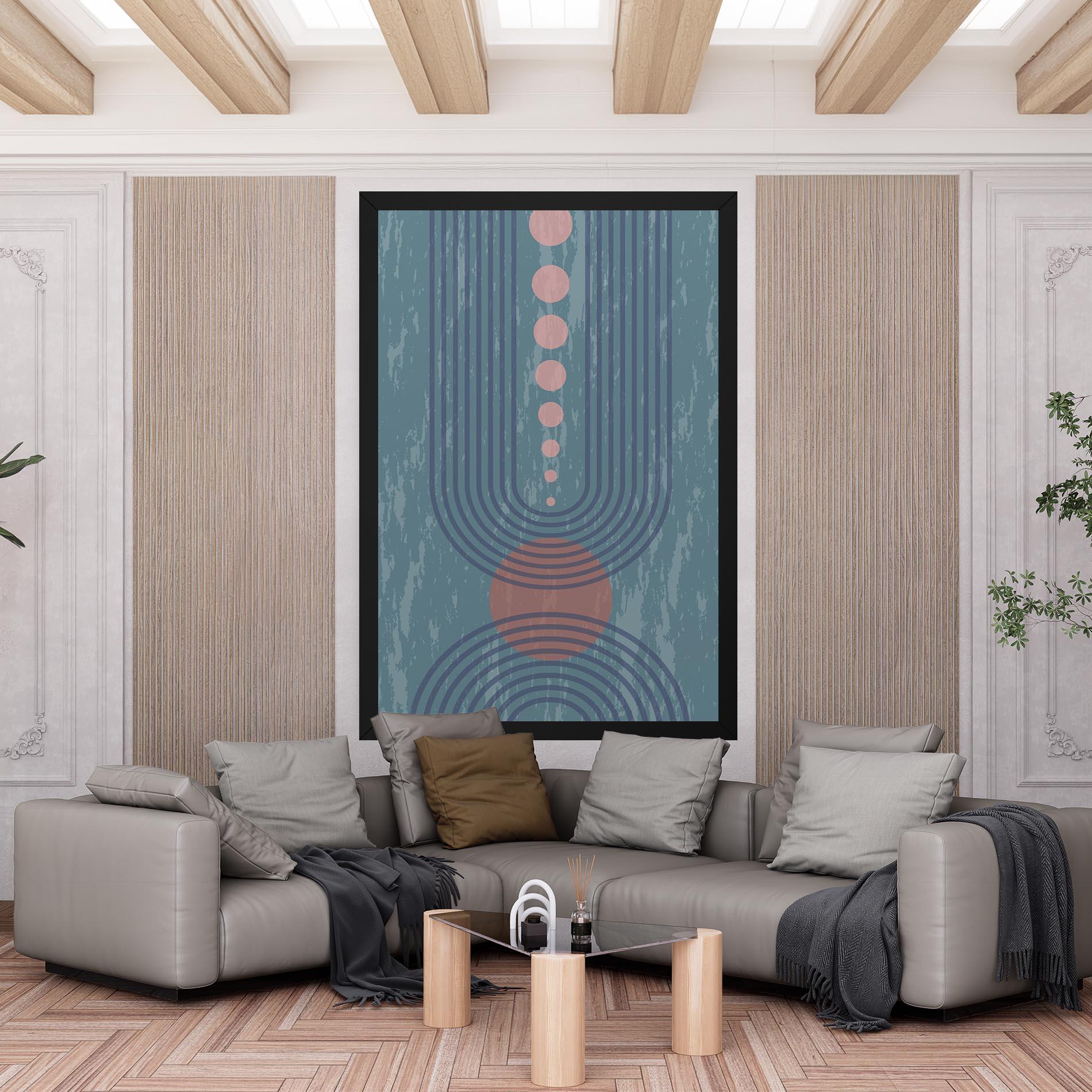 Leinwandbild Pink Circle On Blue mockup 6