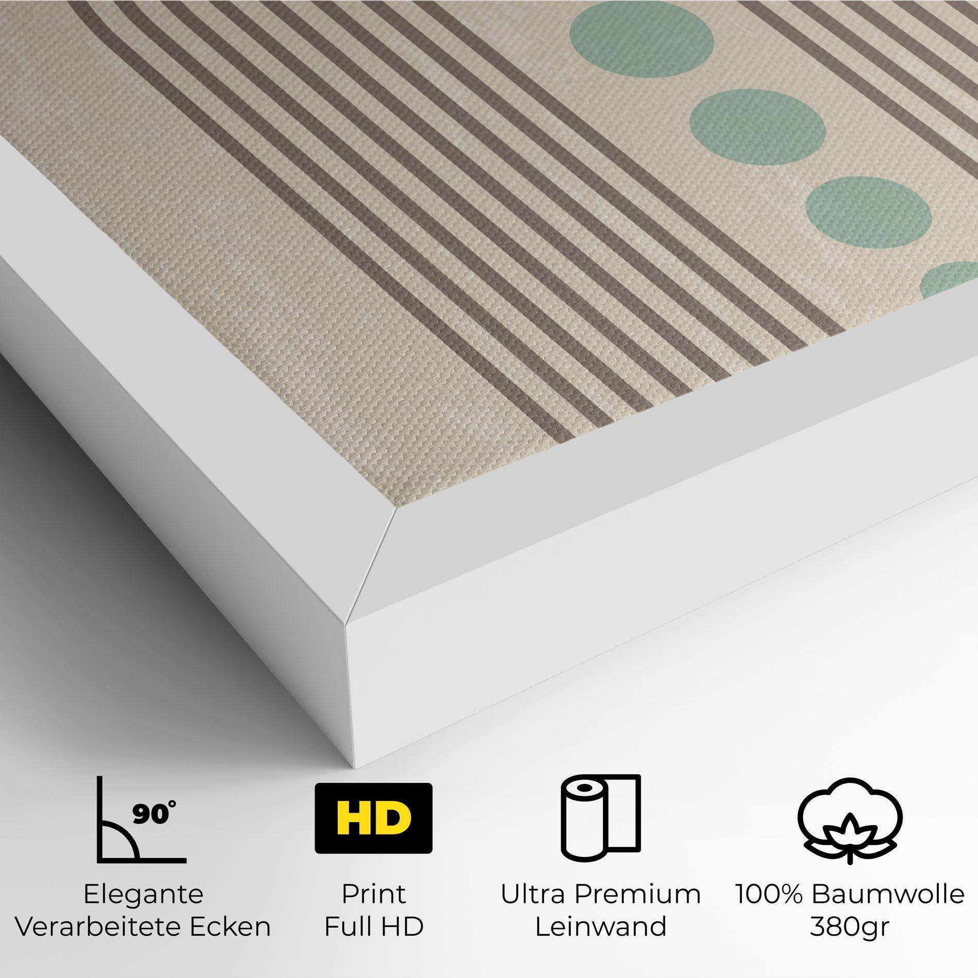 Leinwandbild Cream Blue Circles mockup 4