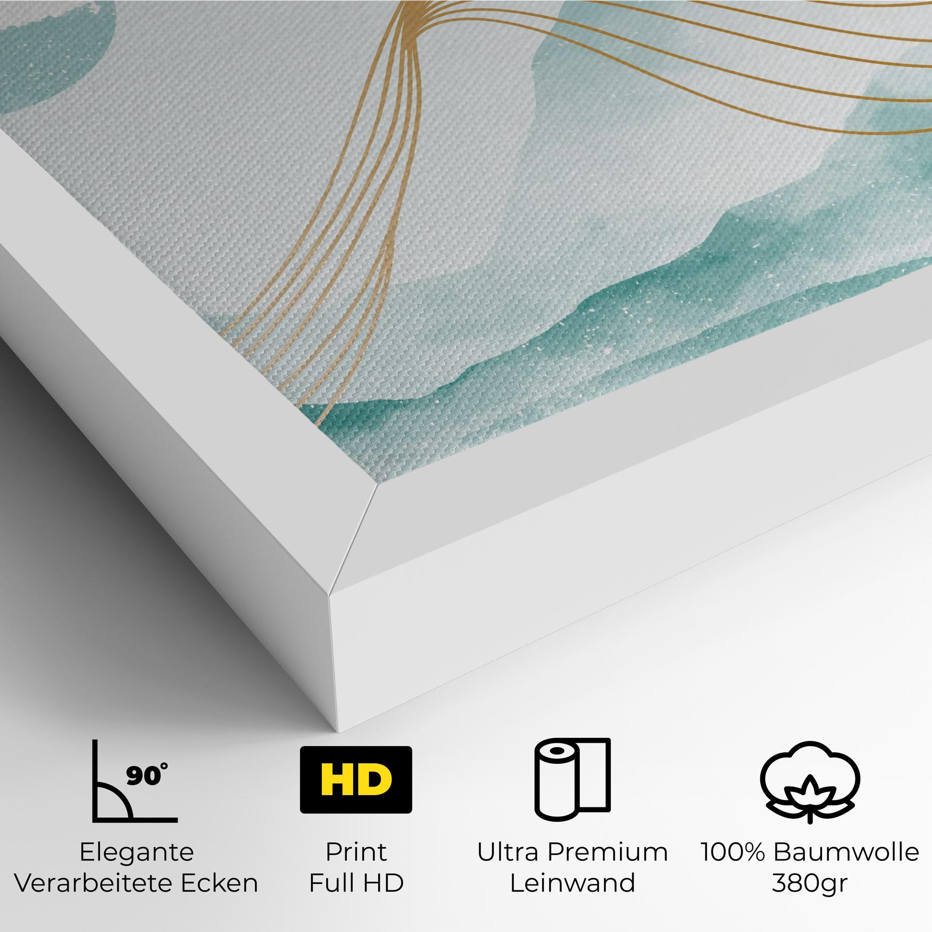 Leinwandbild Gold Line Mountain mockup 4
