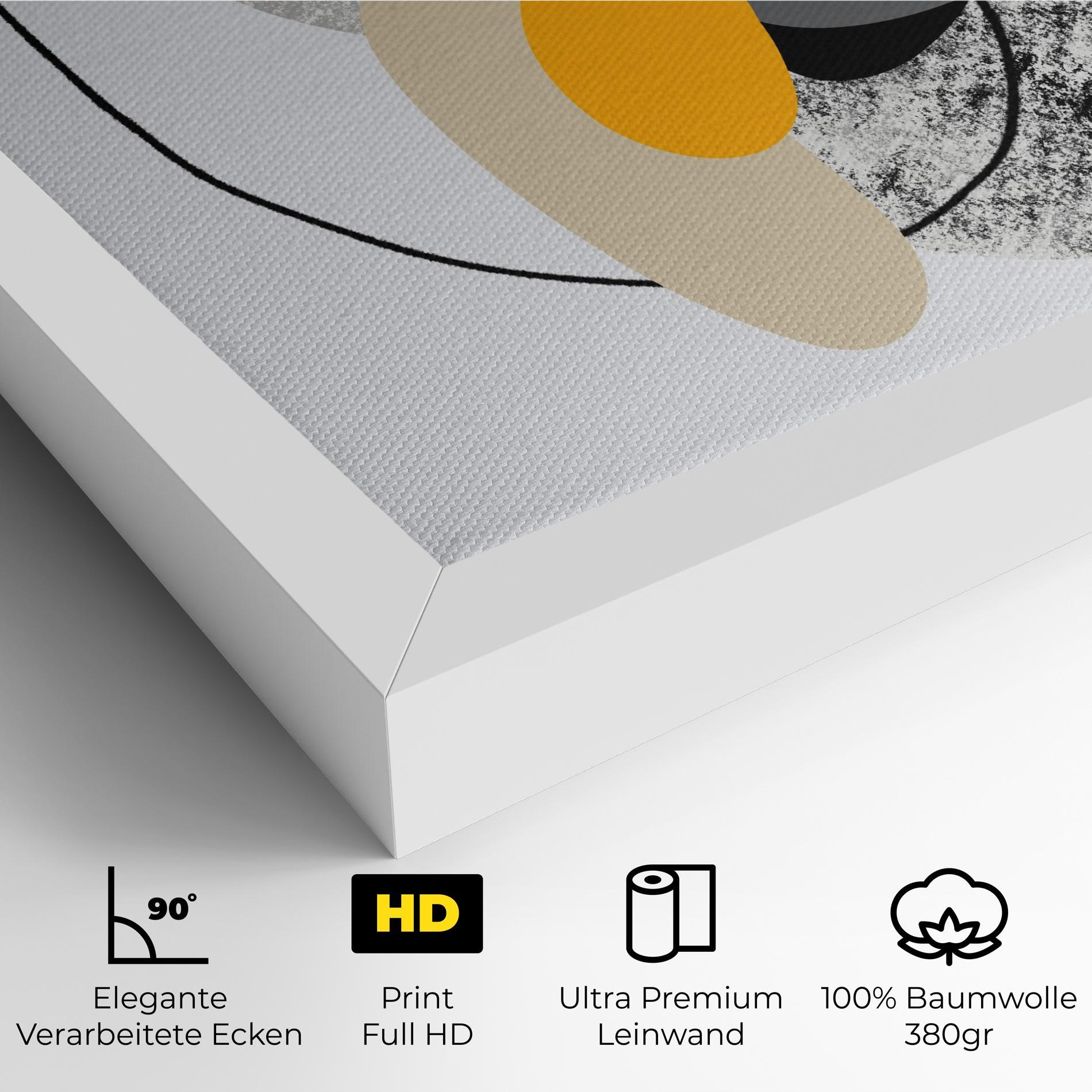 Leinwandbild Grey Orange Shape mockup 4