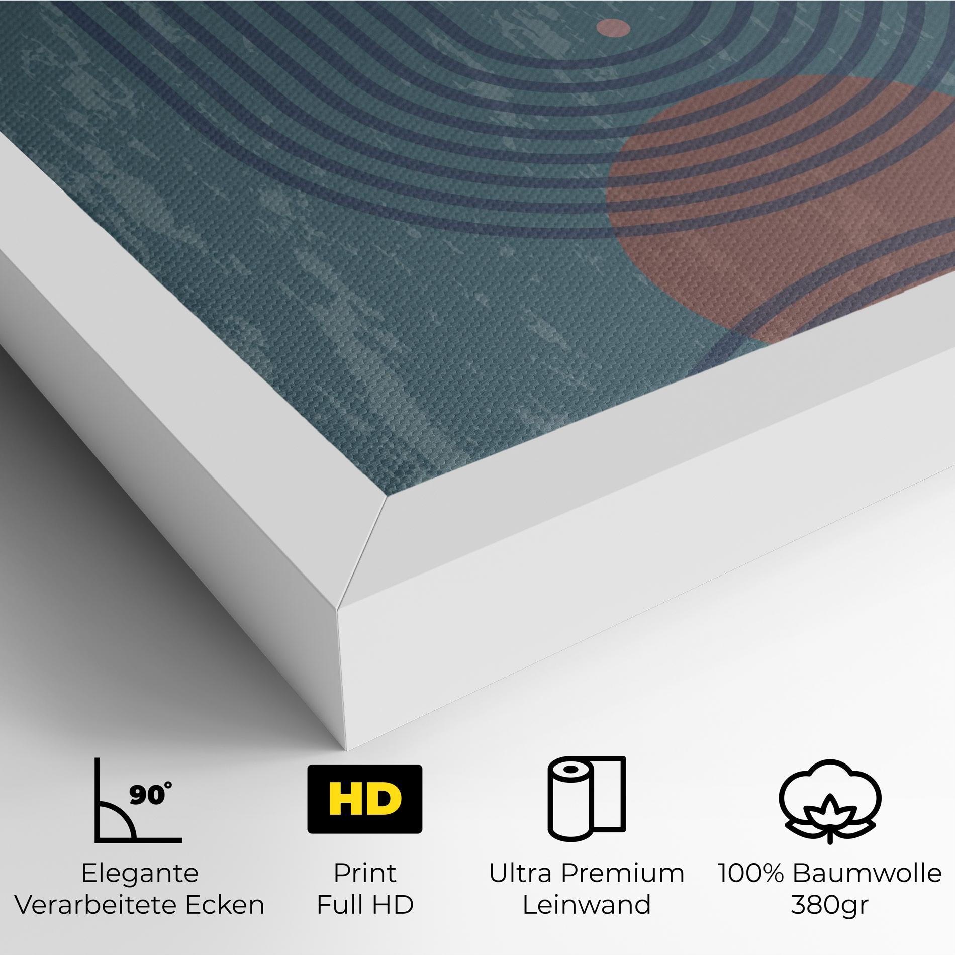 Leinwandbild Pink Circle On Blue mockup 4