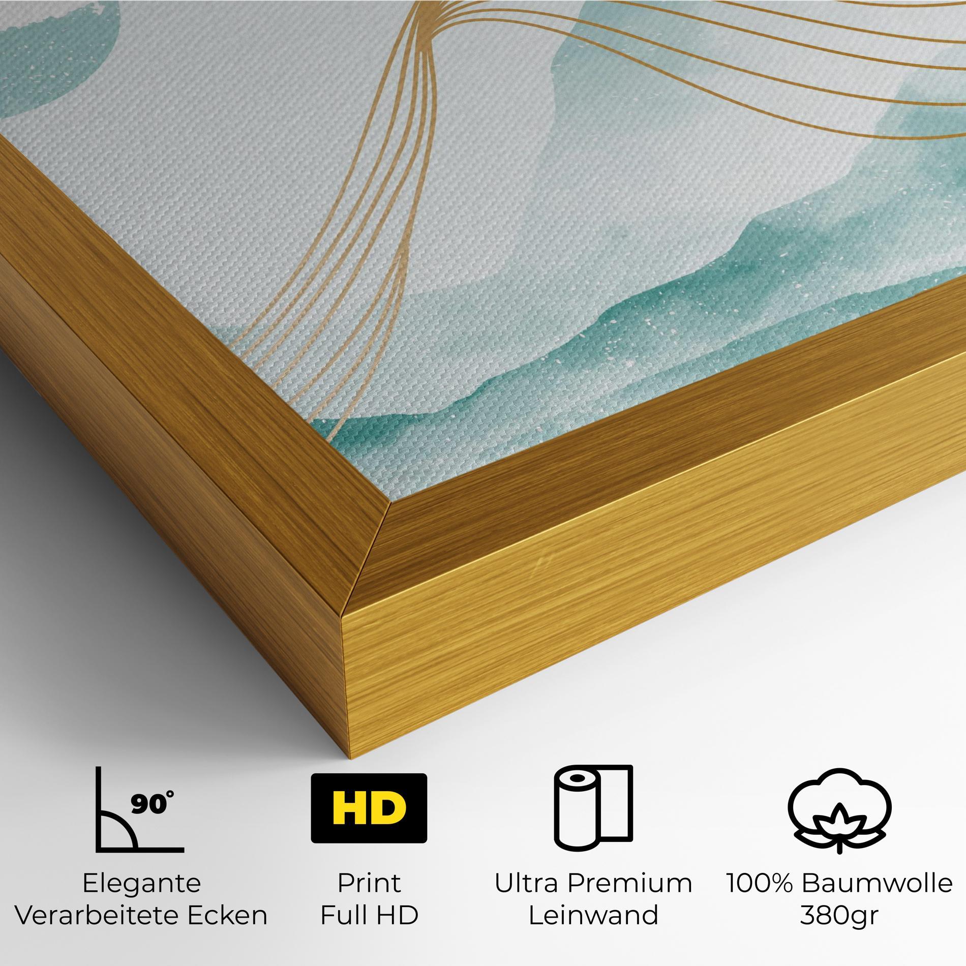 Leinwandbild Gold Line Mountain mockup 4