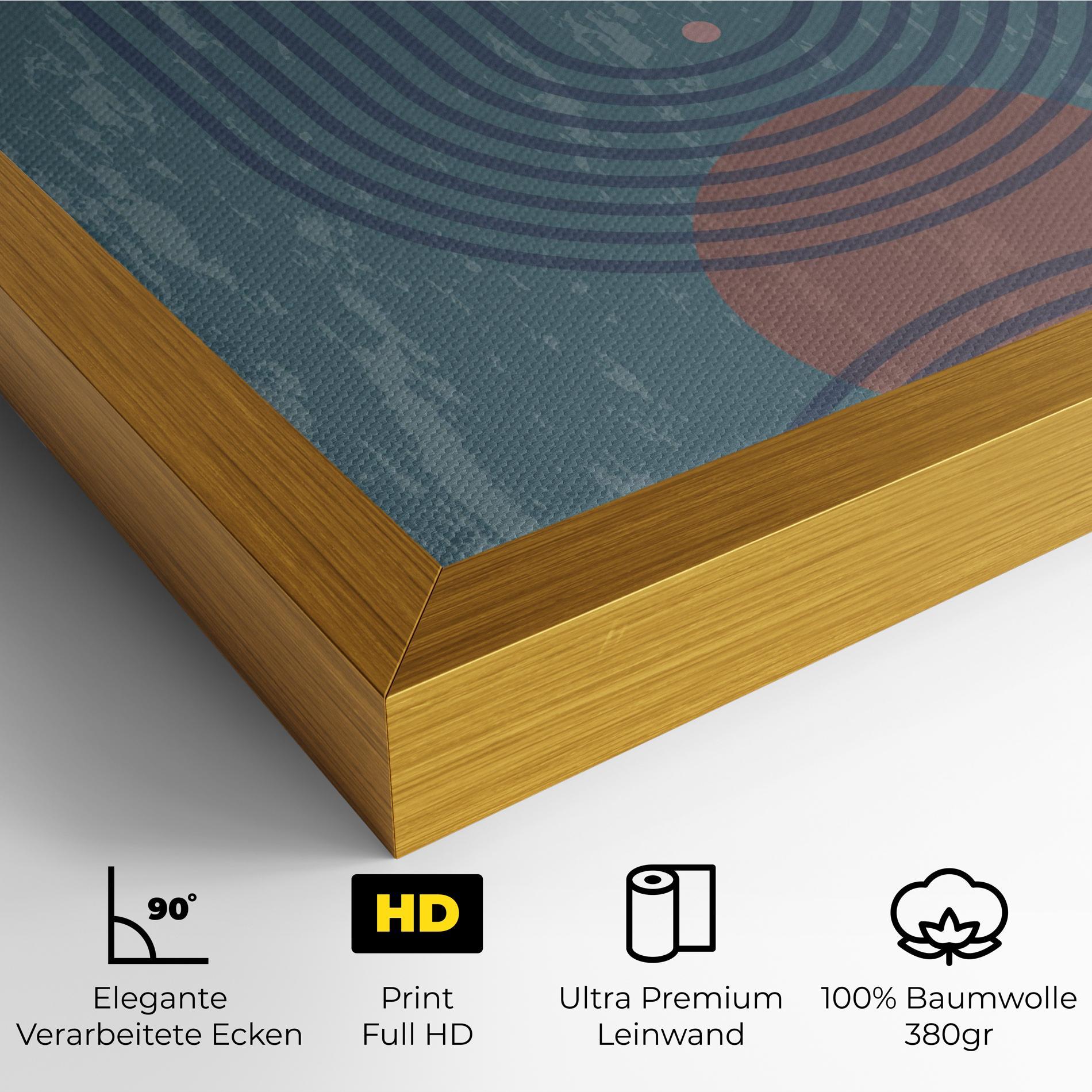 Leinwandbild Pink Circle On Blue mockup 4