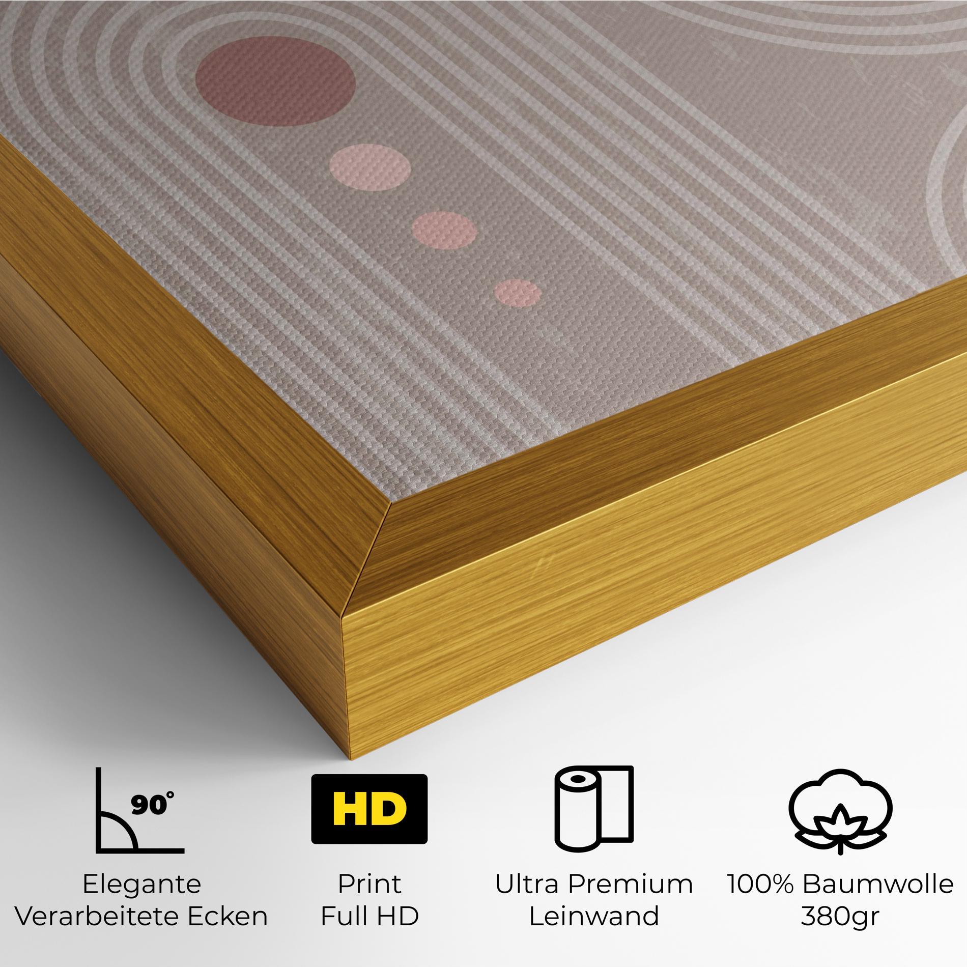 Leinwandbild Pink Circle On Cream mockup 4