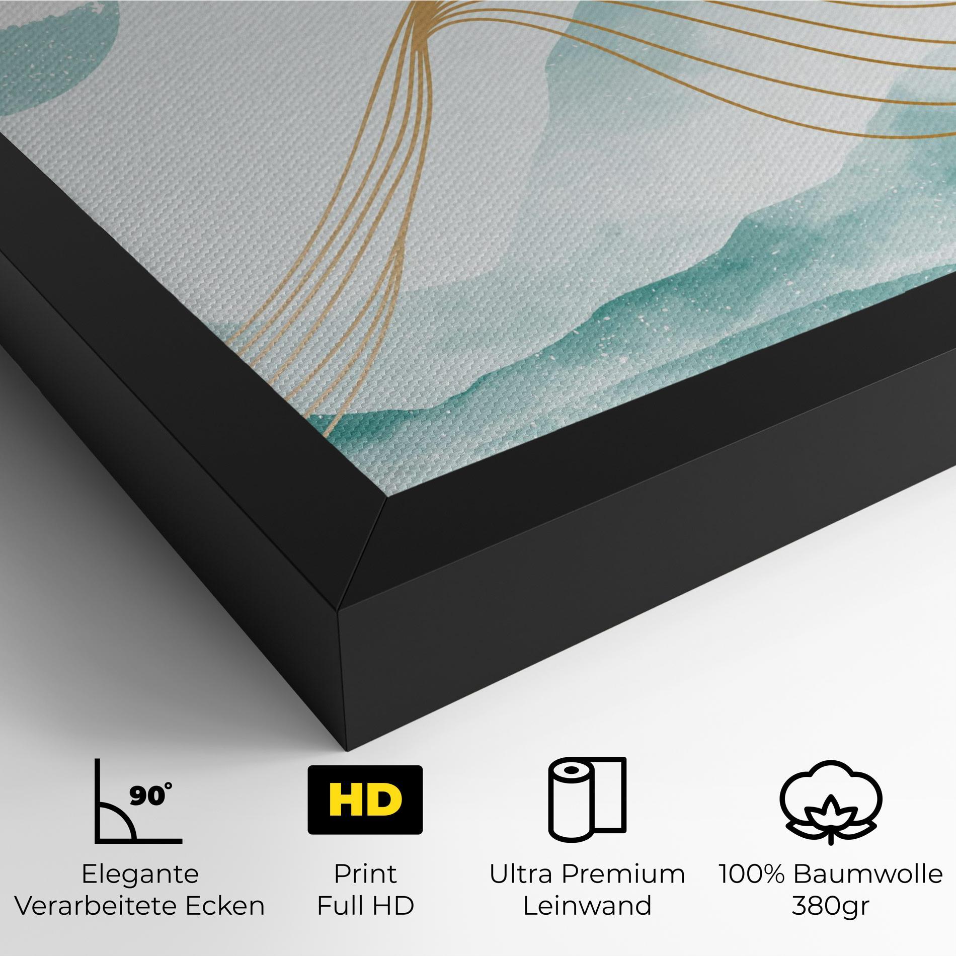 Leinwandbild Gold Line Mountain mockup 4