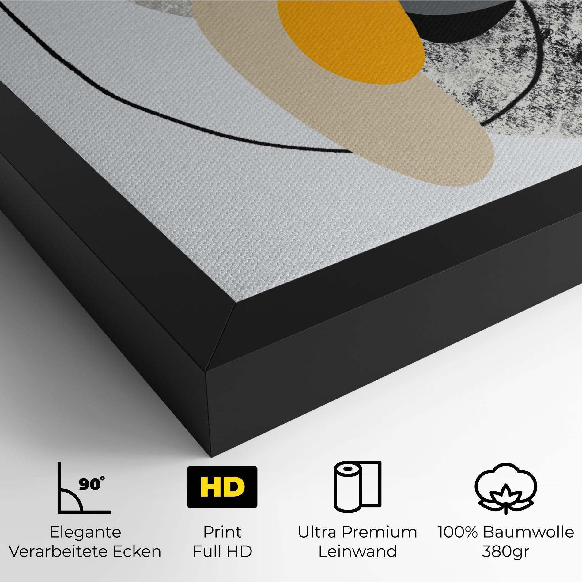 Leinwandbild Grey Orange Shape mockup 4