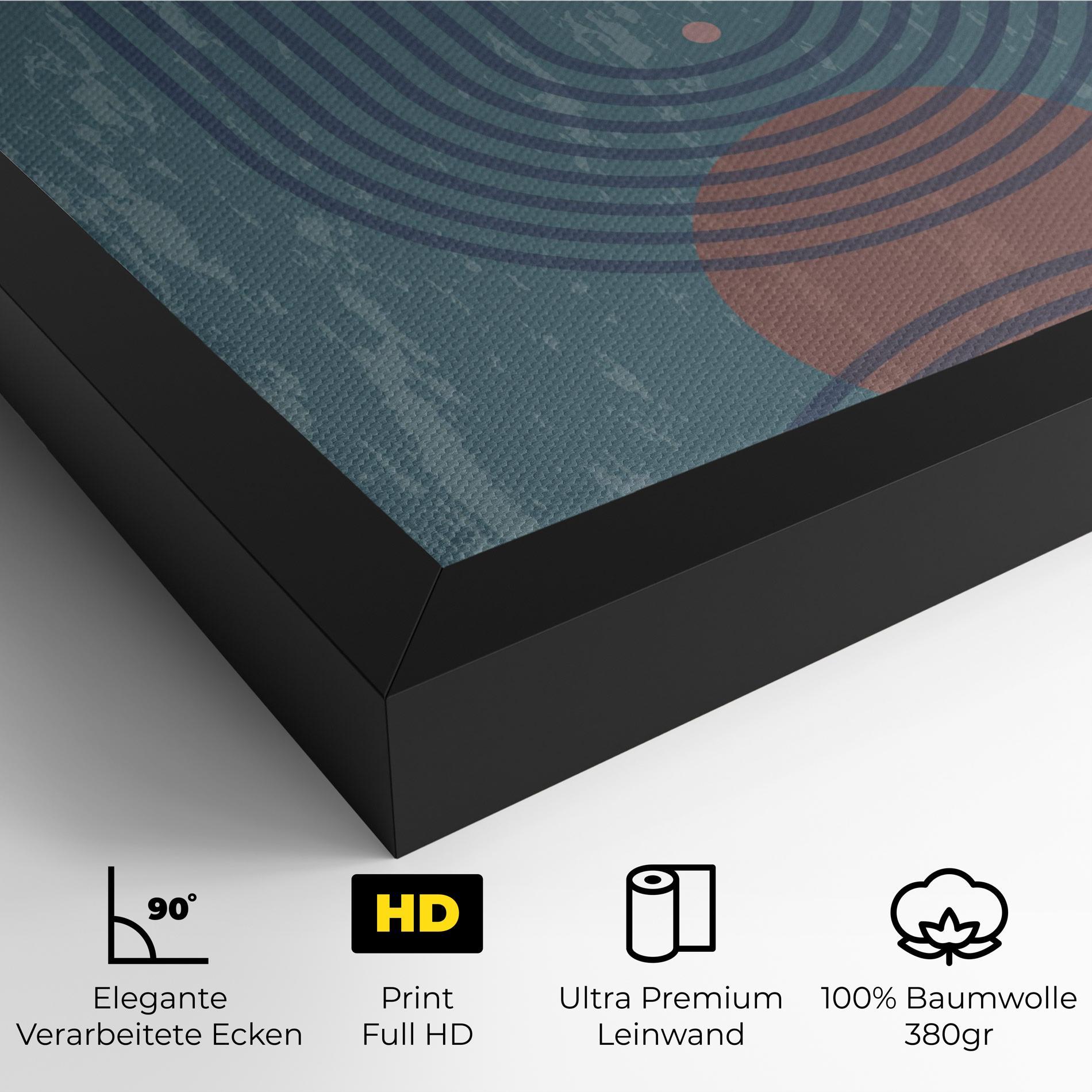 Leinwandbild Pink Circle On Blue mockup 4