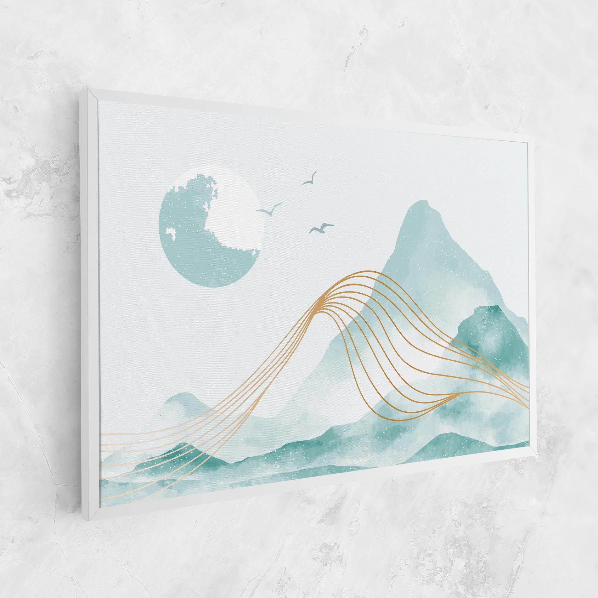 Leinwandbild Gold Line Mountain mockup 1