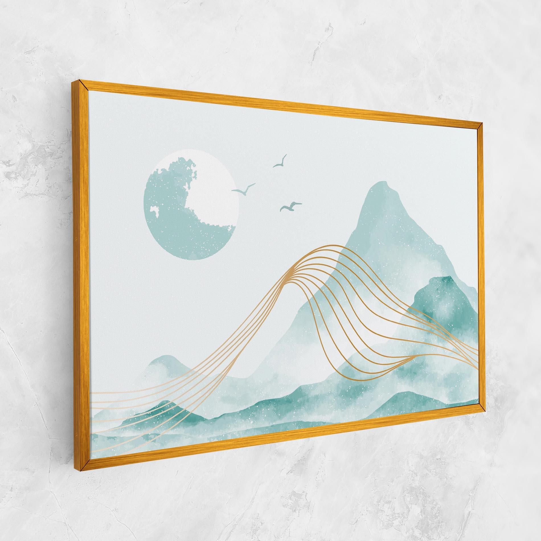 Leinwandbild Gold Line Mountain mockup 1