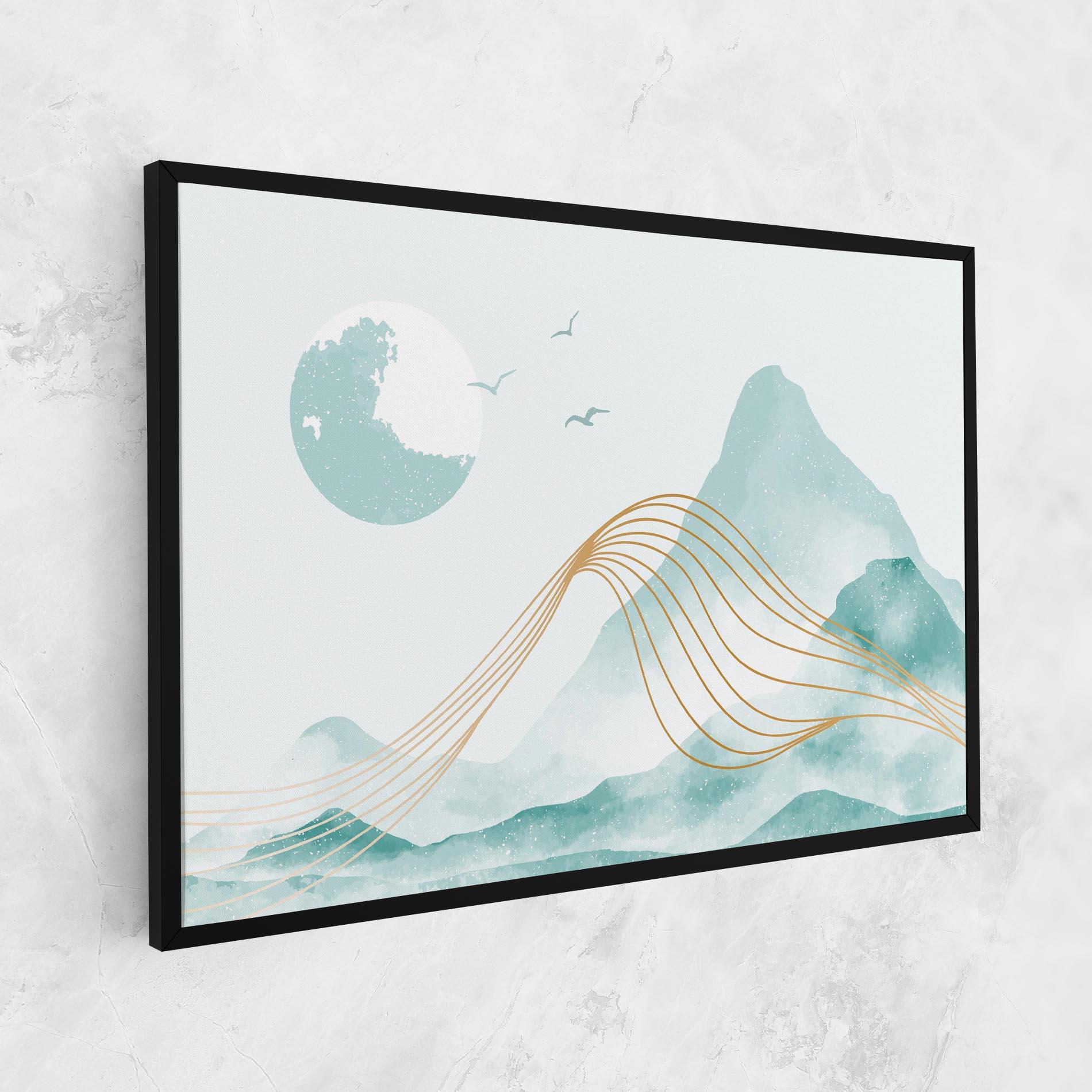 Leinwandbild Gold Line Mountain mockup 1