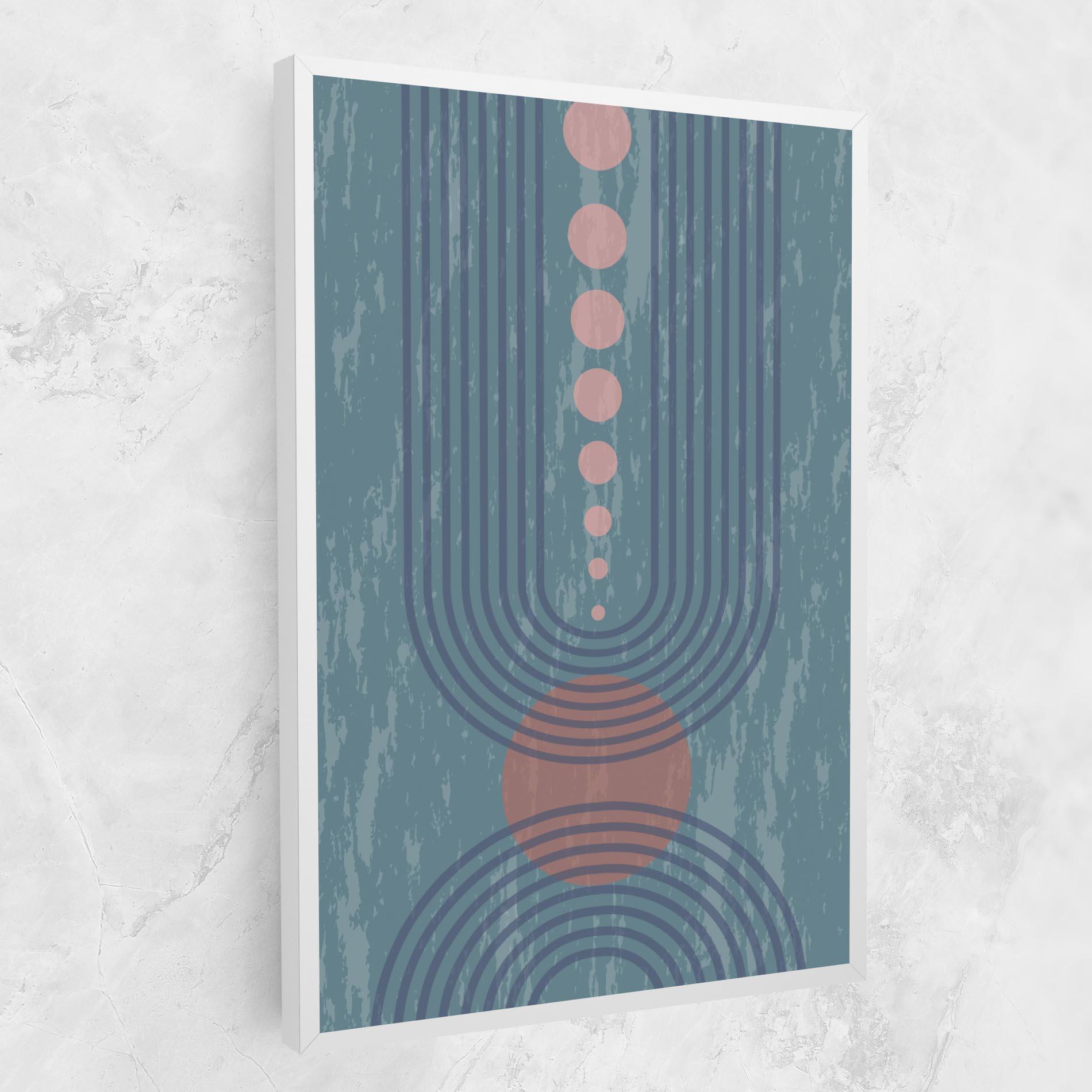 Leinwandbild Pink Circle On Blue mockup 1