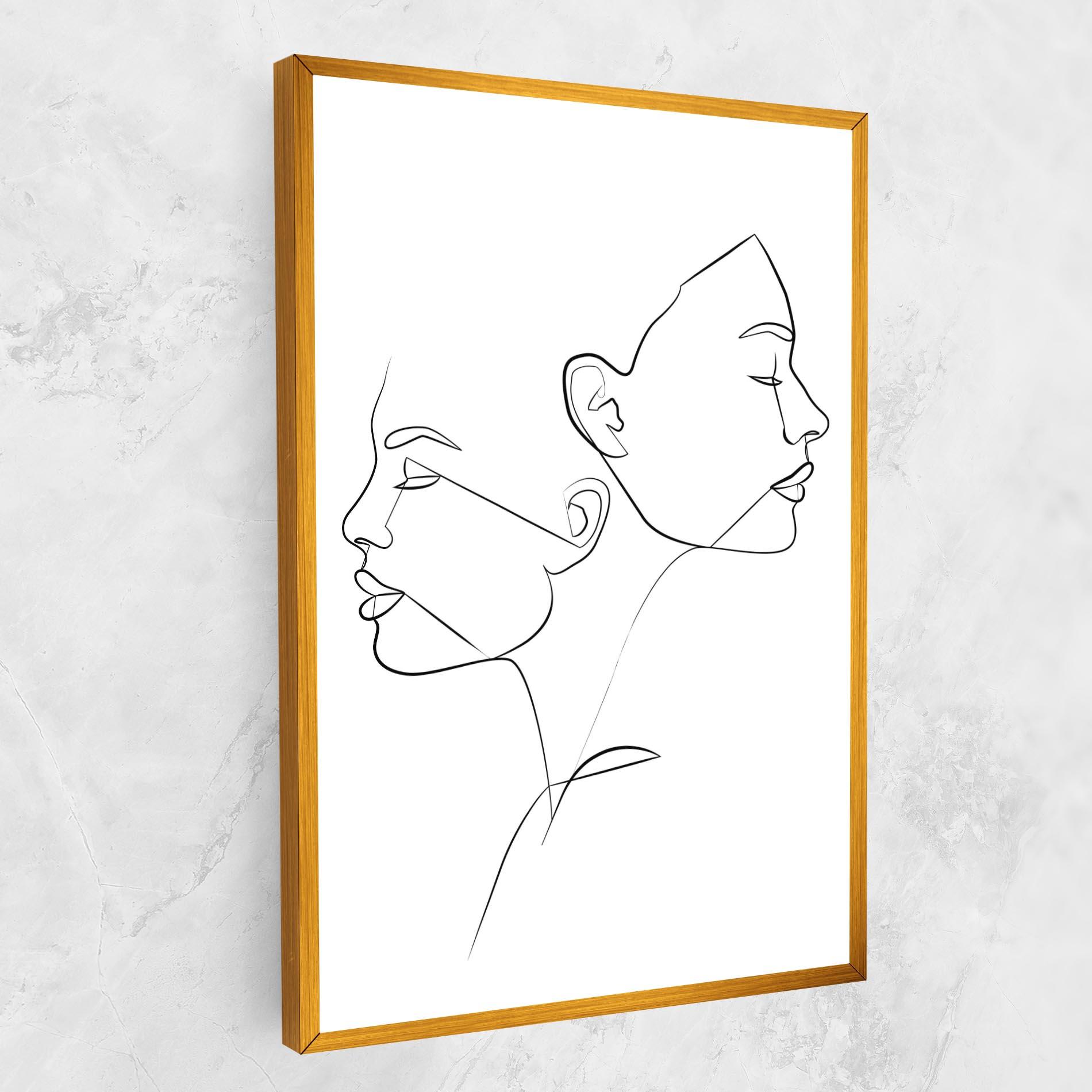 Leinwandbild Female Black Line mockup 1