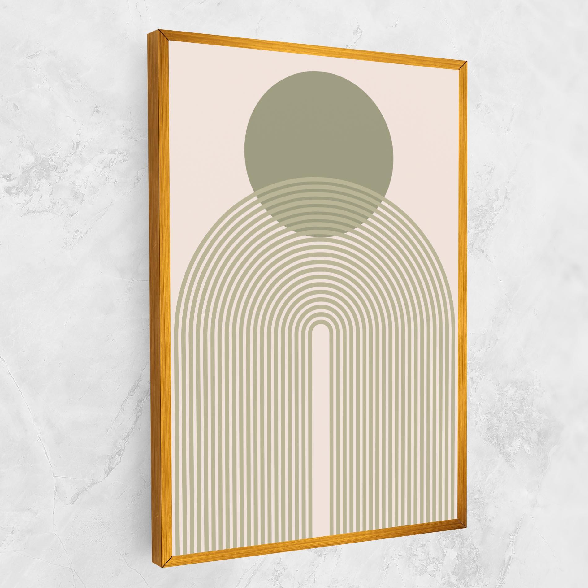 Leinwandbild Green Circle Lines mockup 1