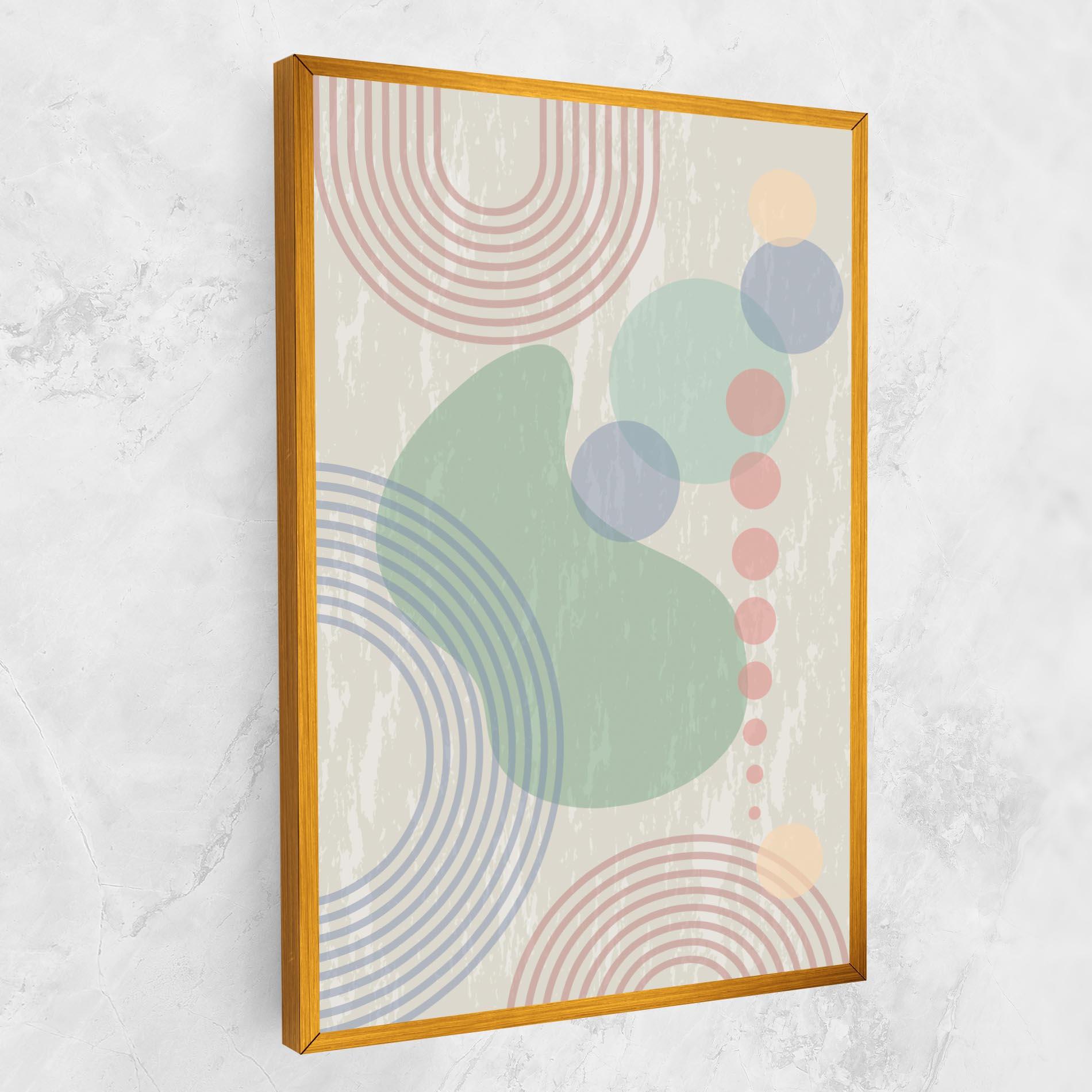 Leinwandbild Green Pink Shapes mockup 1