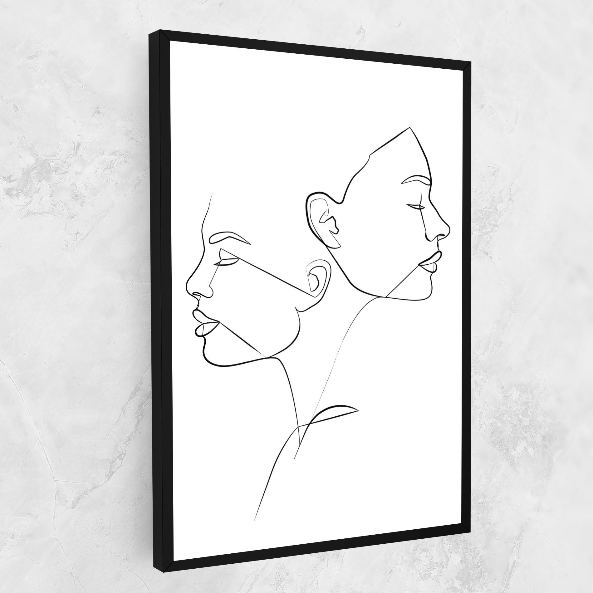 Leinwandbild Female Black Line mockup 1